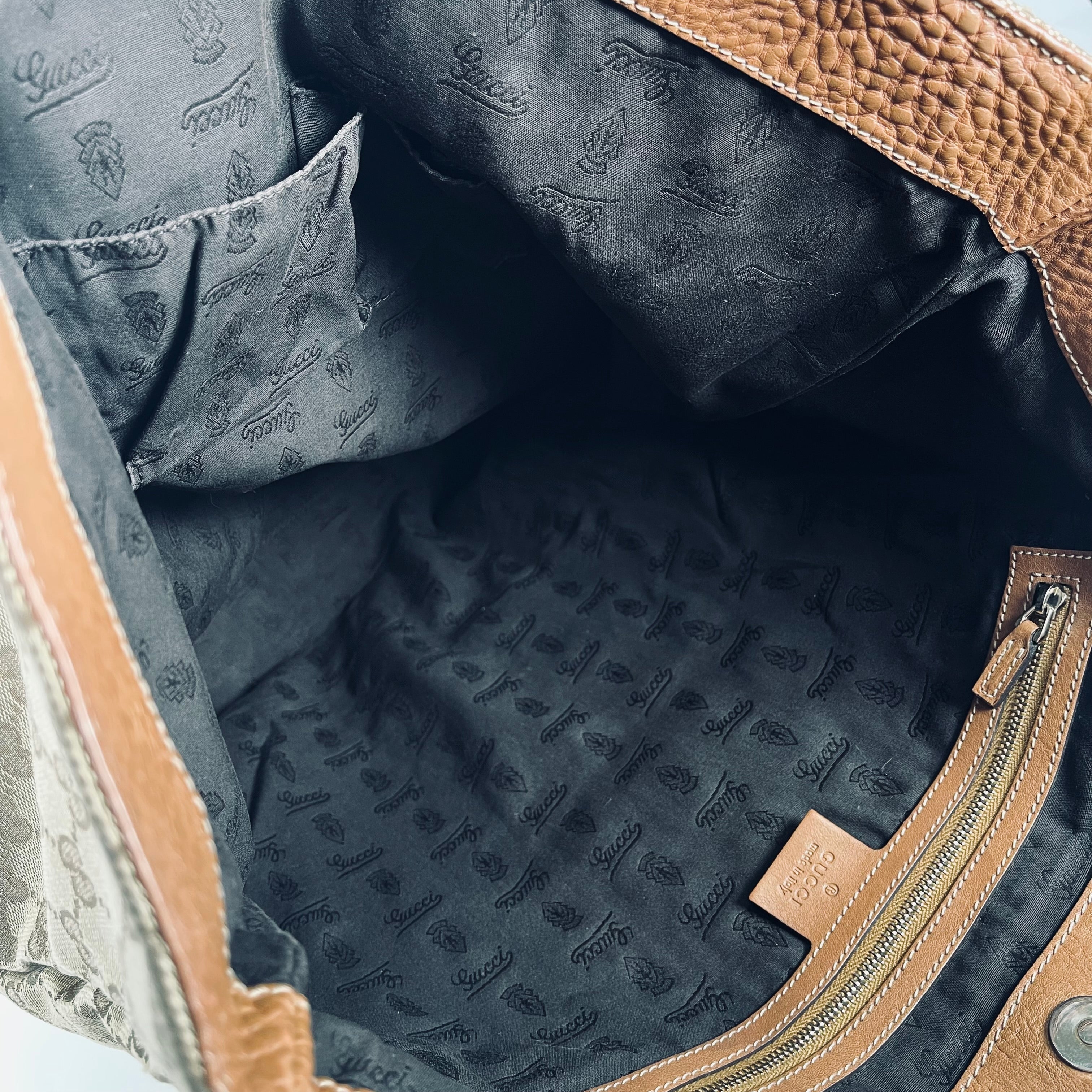 2605 secondhand GUCCI Tote Bag 247236 G canvas Light Brown