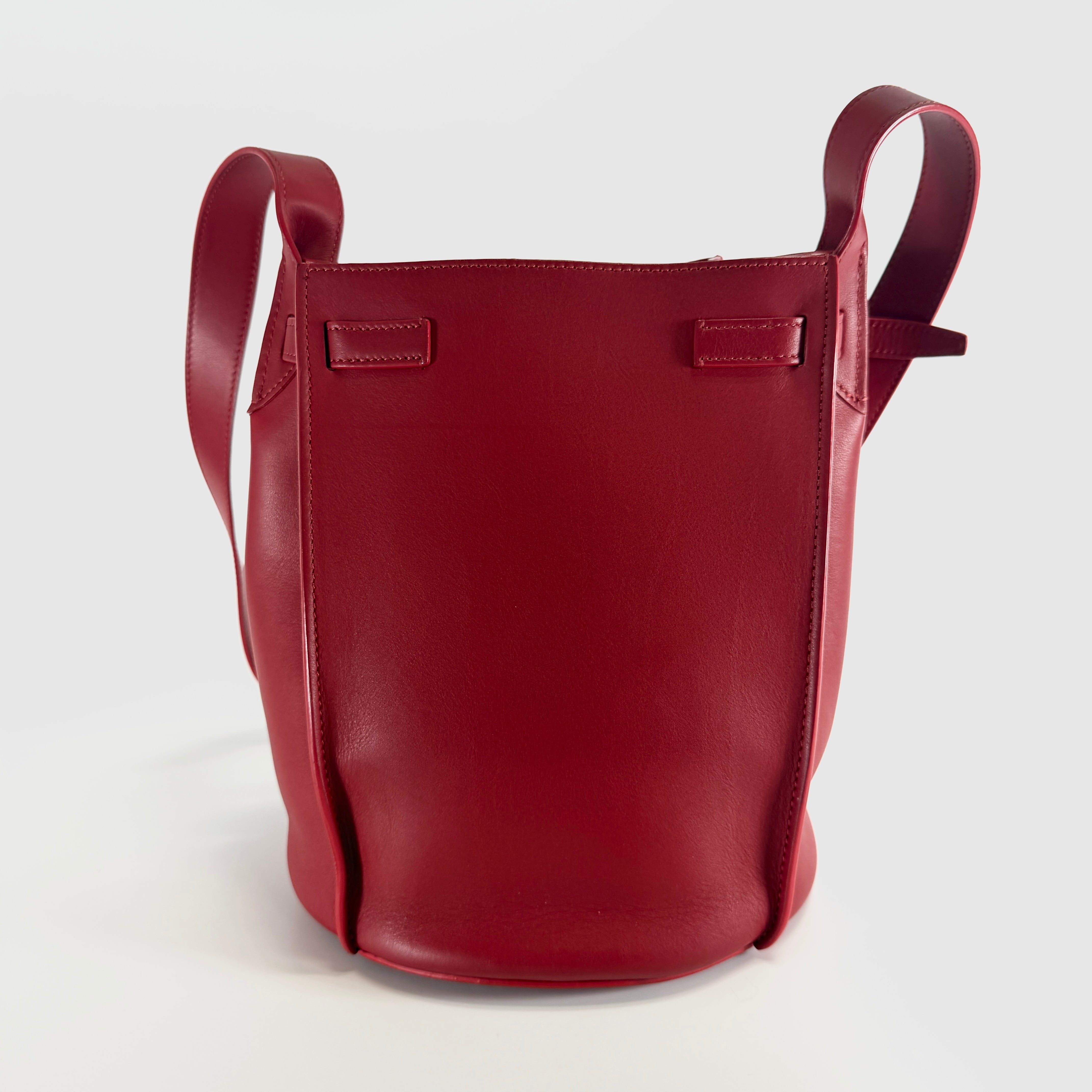 2607 secondhand CELINE big bag bucket leather Shoulder bag Red