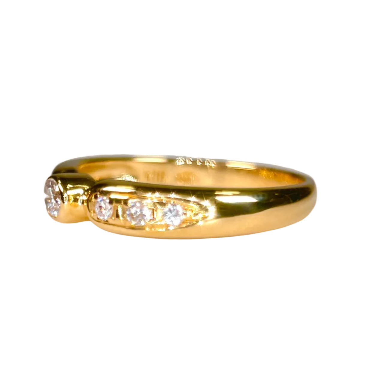2602 K18YG Ring D0.18ct 2.5g #11