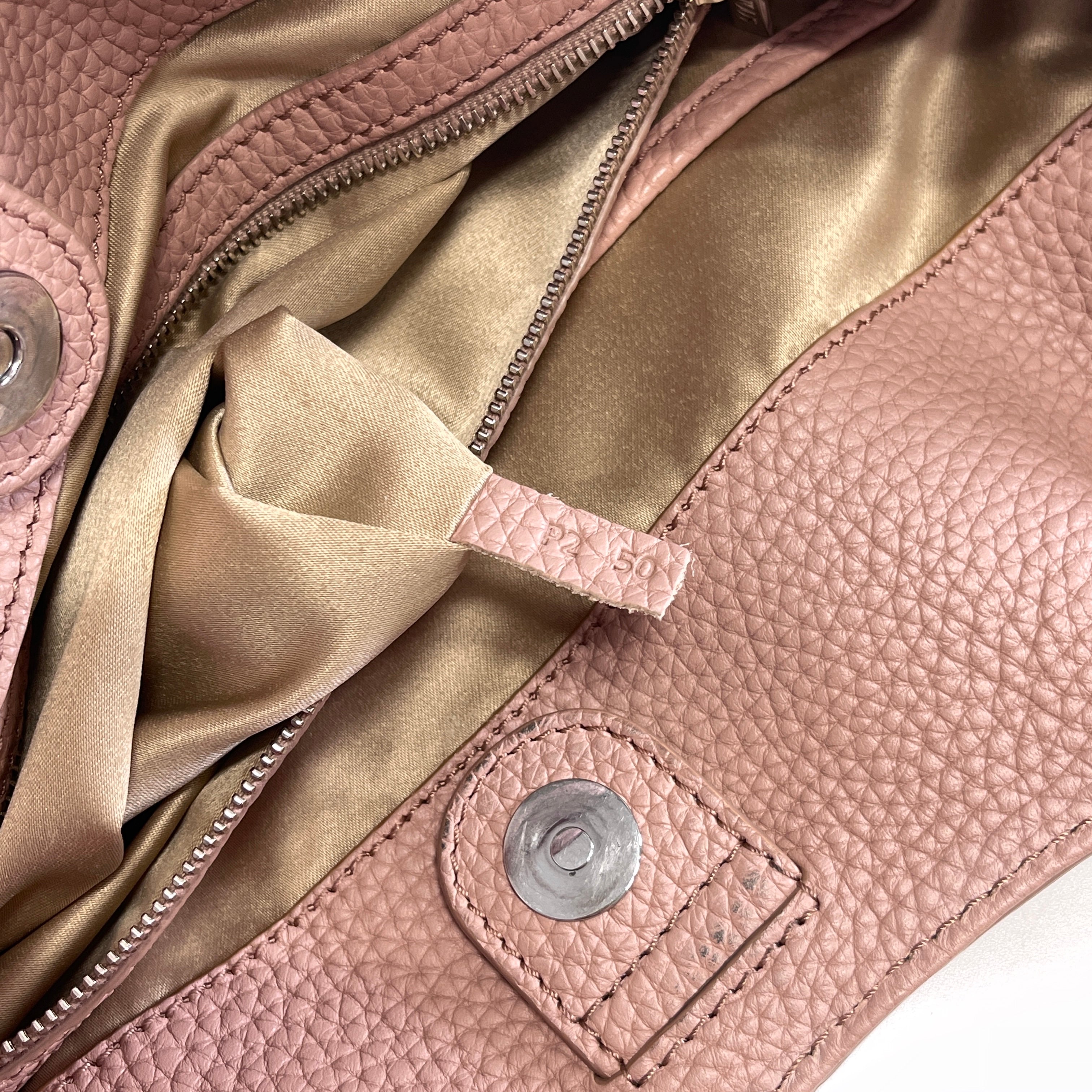2606 secondhand TOD'S logo shopping bag leather Tote Bag beige