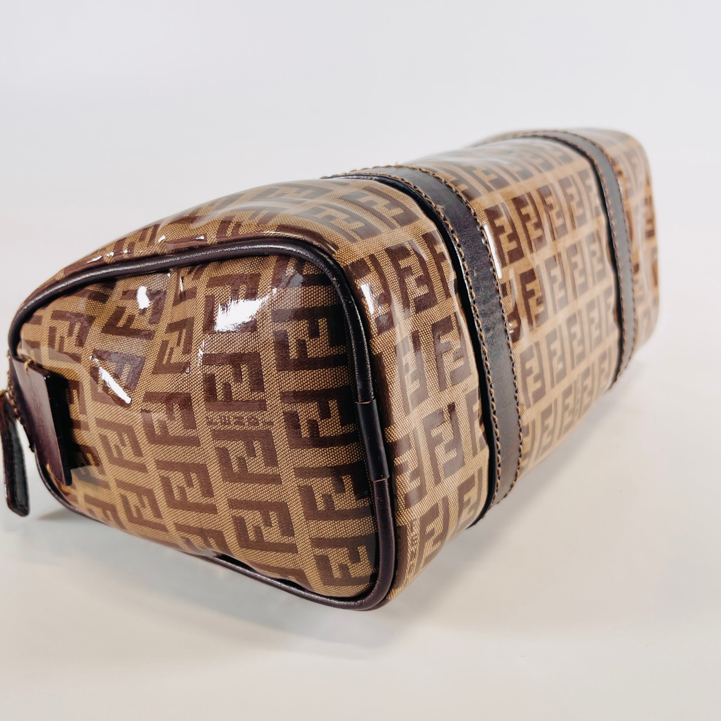 2605 secondhand FENDI Zucca mini Boston bag