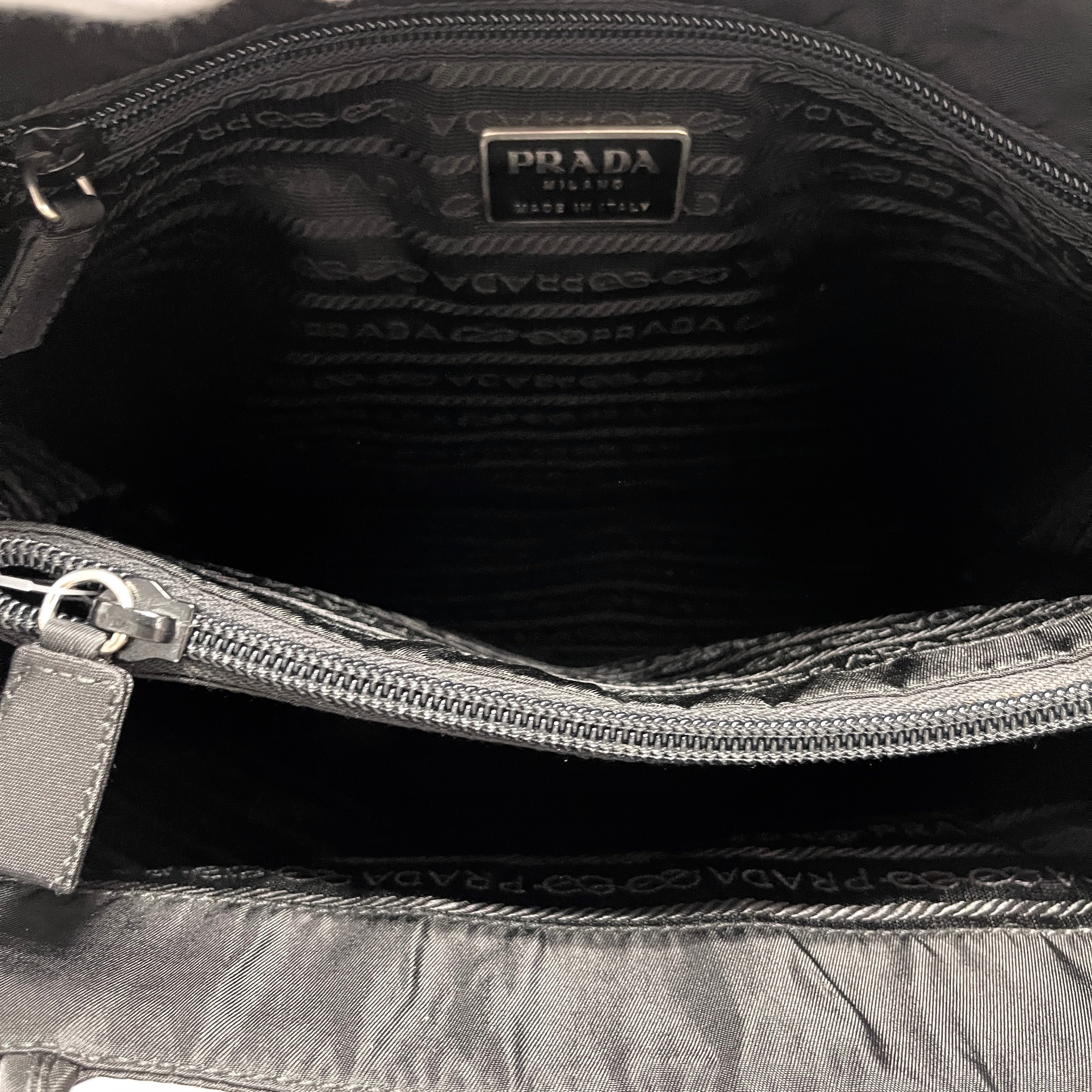 2604 secondhand PRADA nylon Tote black