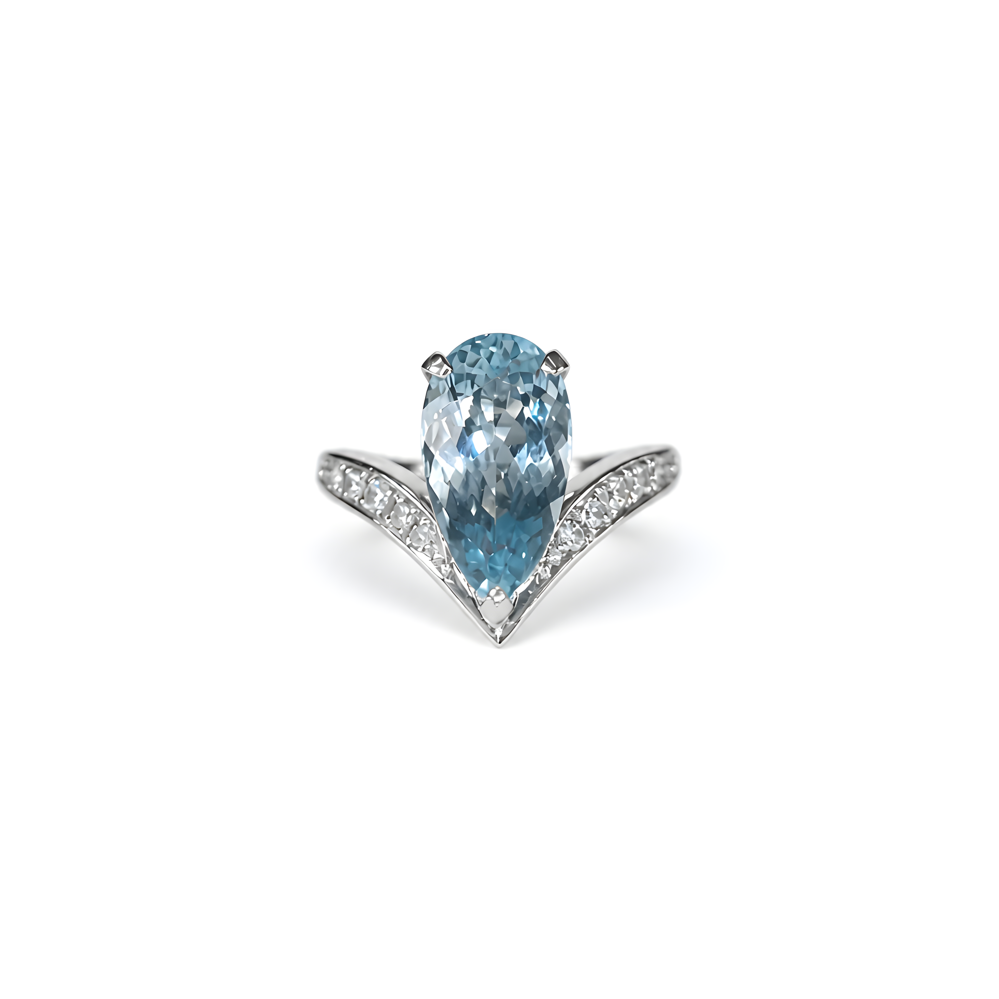 2605 secondhand Pt900 ring AQ3.41/D0.14ct 7.3g #9