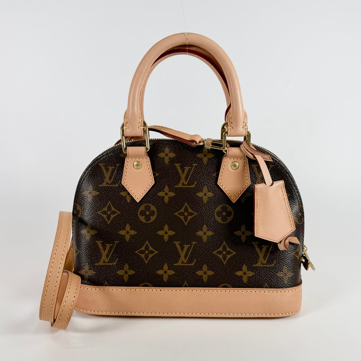 2605 secondhand LV Alma BB shoulder strap Clochette AA2144