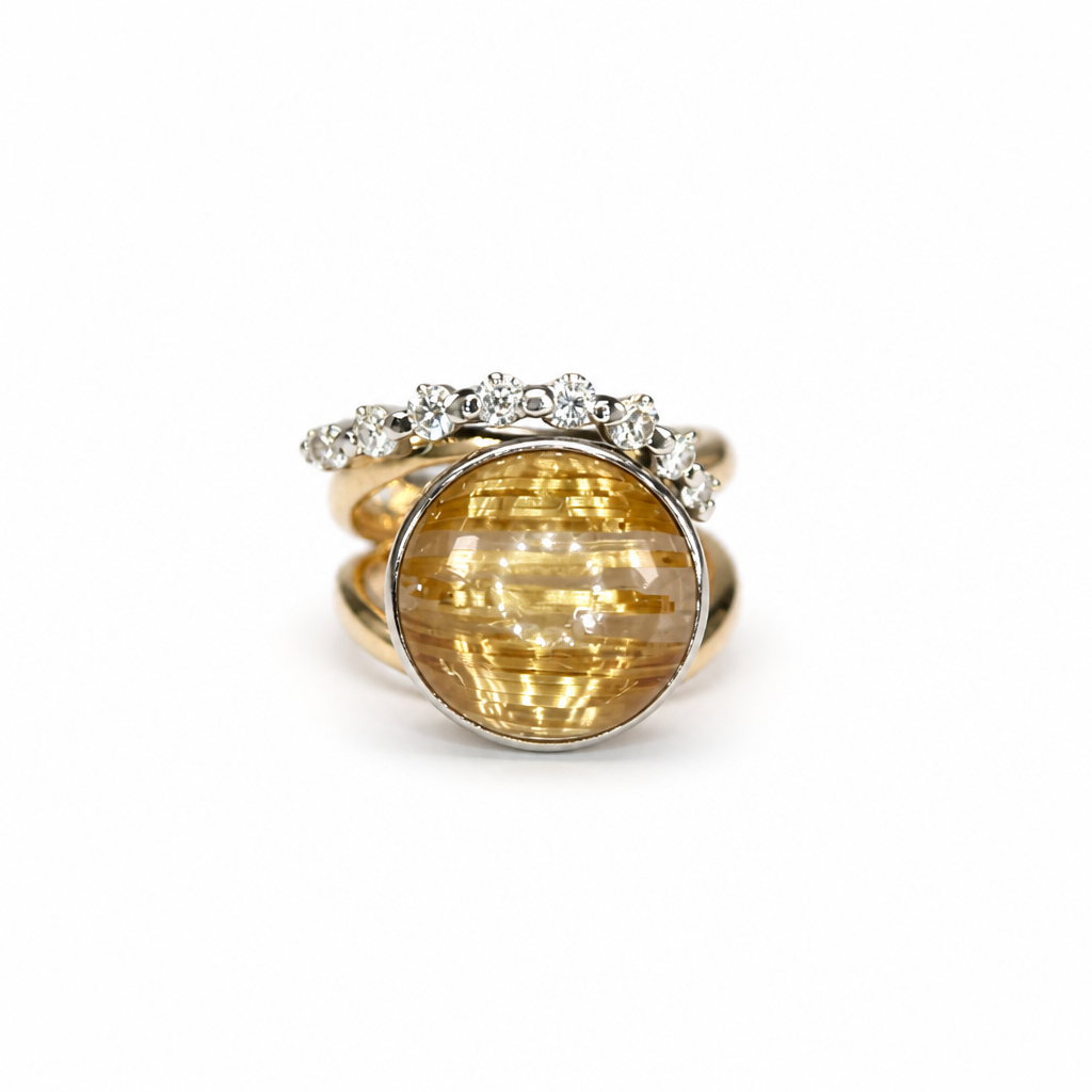 2605 secondhand K18/Pt900 ring /D0.62ct 10.5g #13