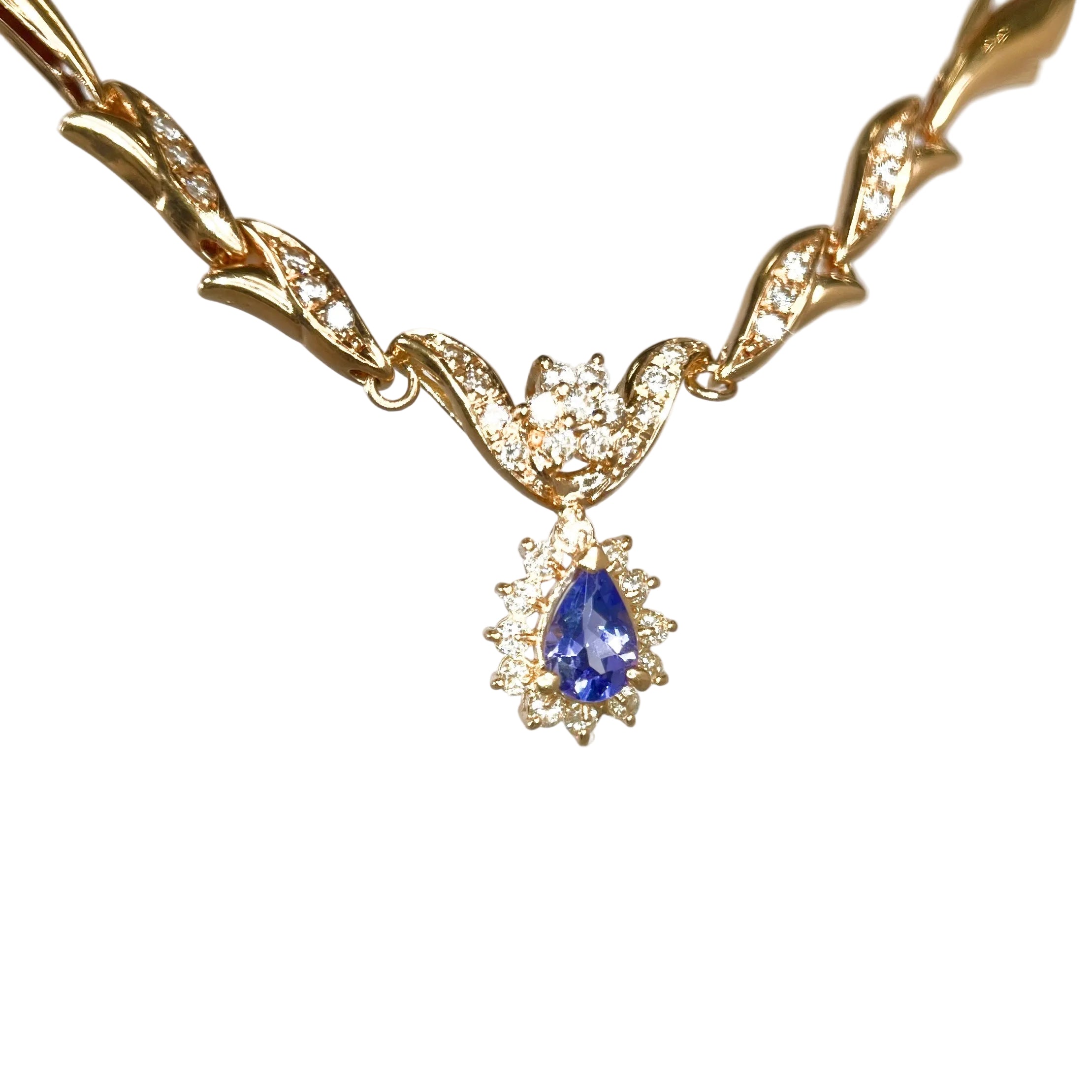 2602 secondhand K18 TZ0.61ct/D0.7ct 18.9g 40cm