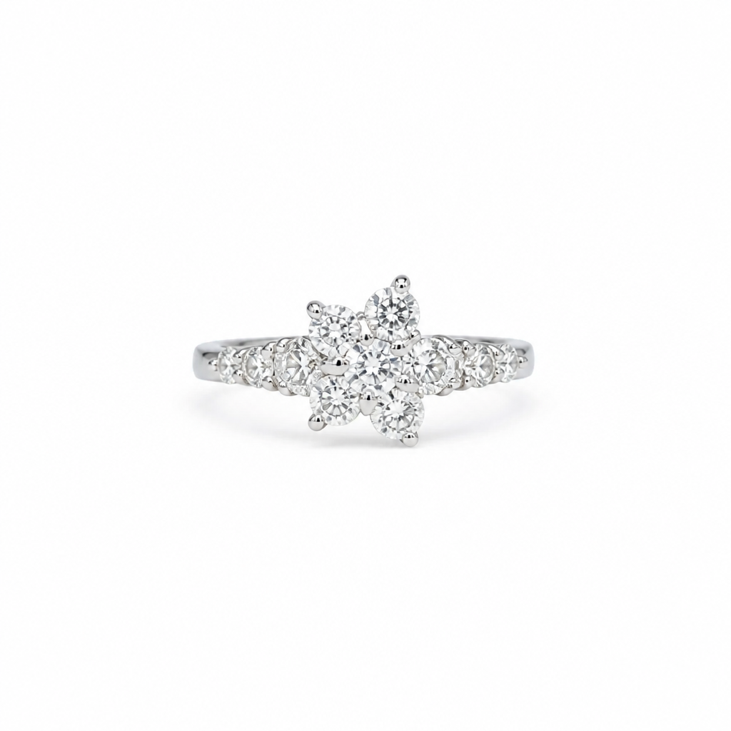 2605 secondhand Pt900 ring D1.00ct 4.9g #8