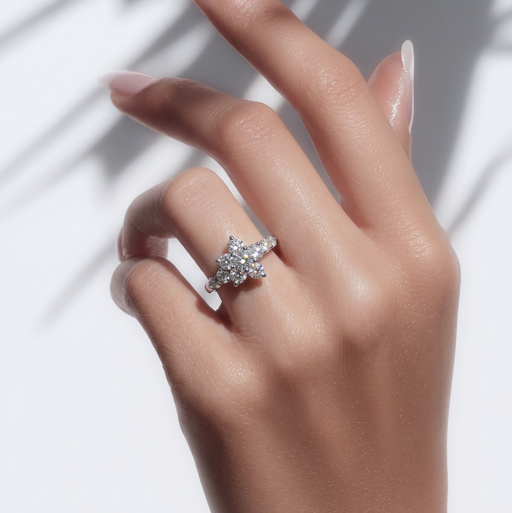 2605 secondhand Pt900 ring D1.00ct 4.9g #8