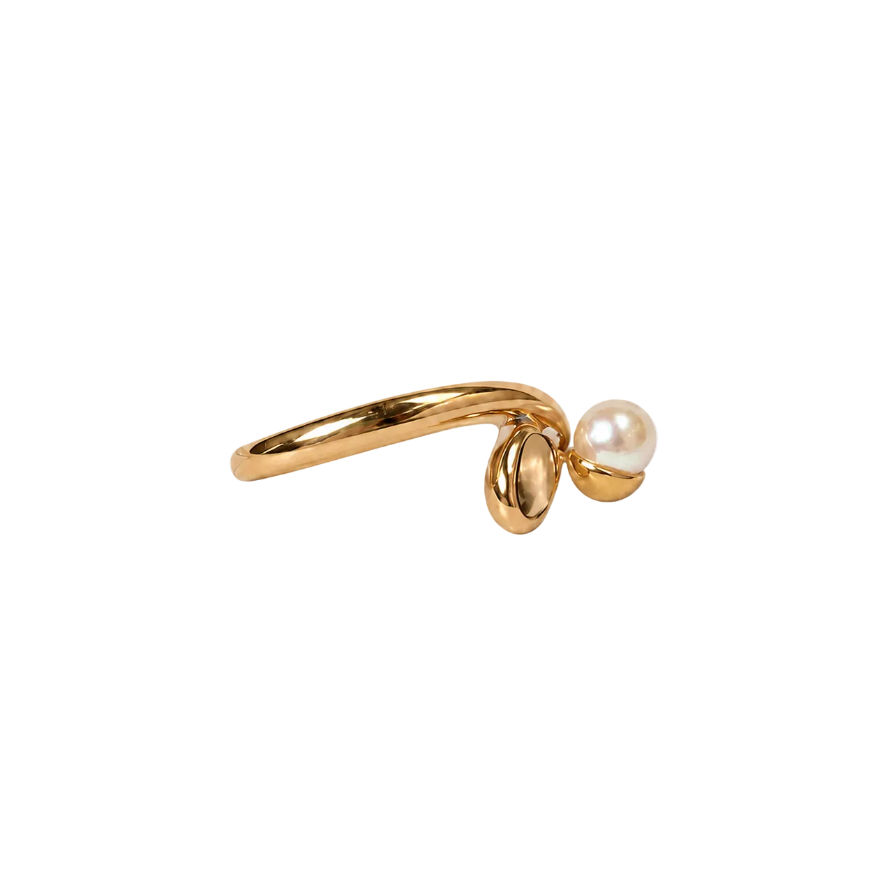 2607 secondhand ring 4℃ K18YG 10 Pearl () Stone Total 3.2g