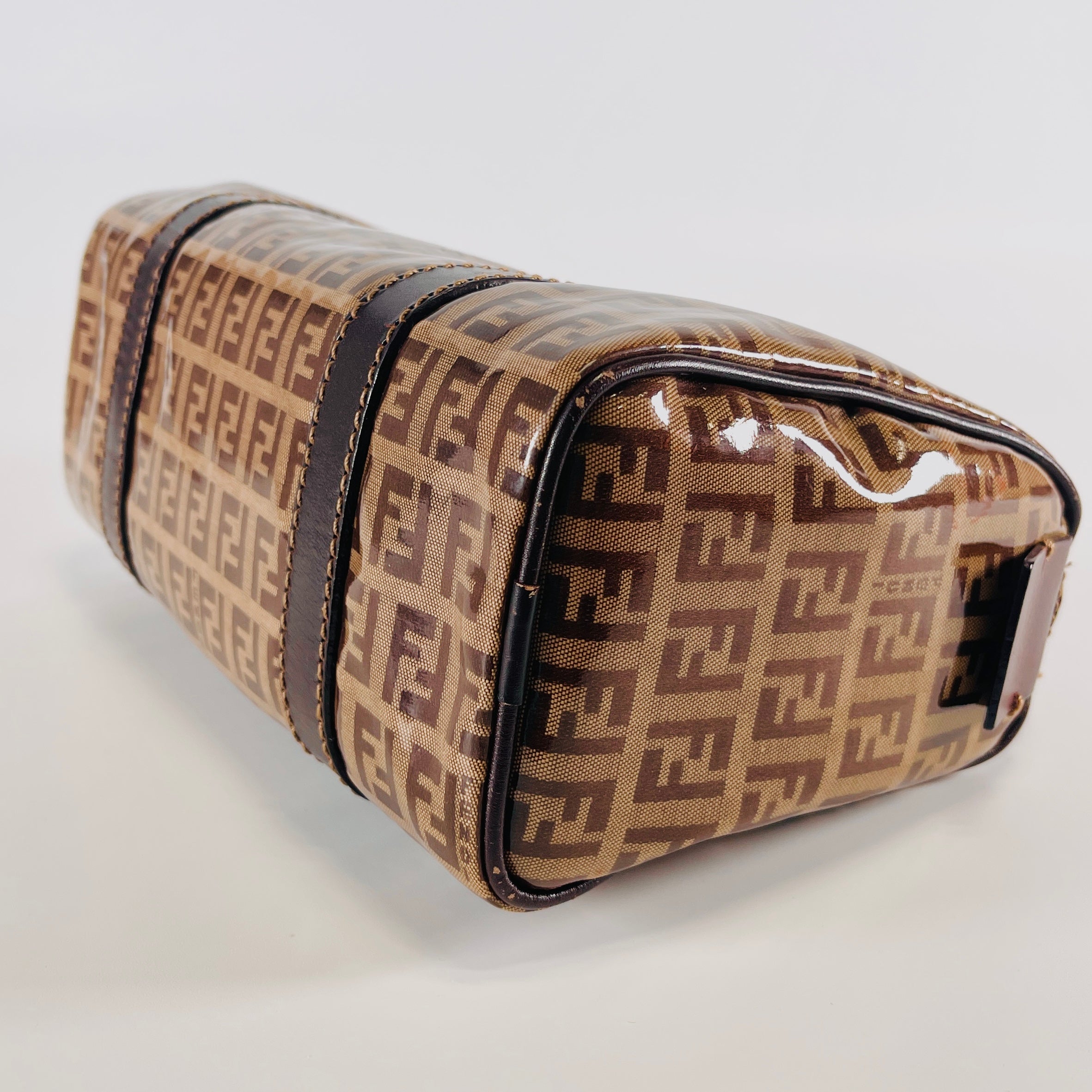 2605 secondhand FENDI Zucca mini Boston bag
