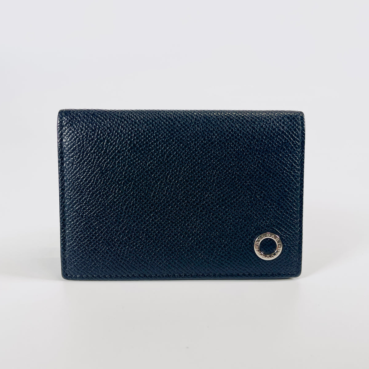 2607 secondhand BVLGARI leather Card Case black