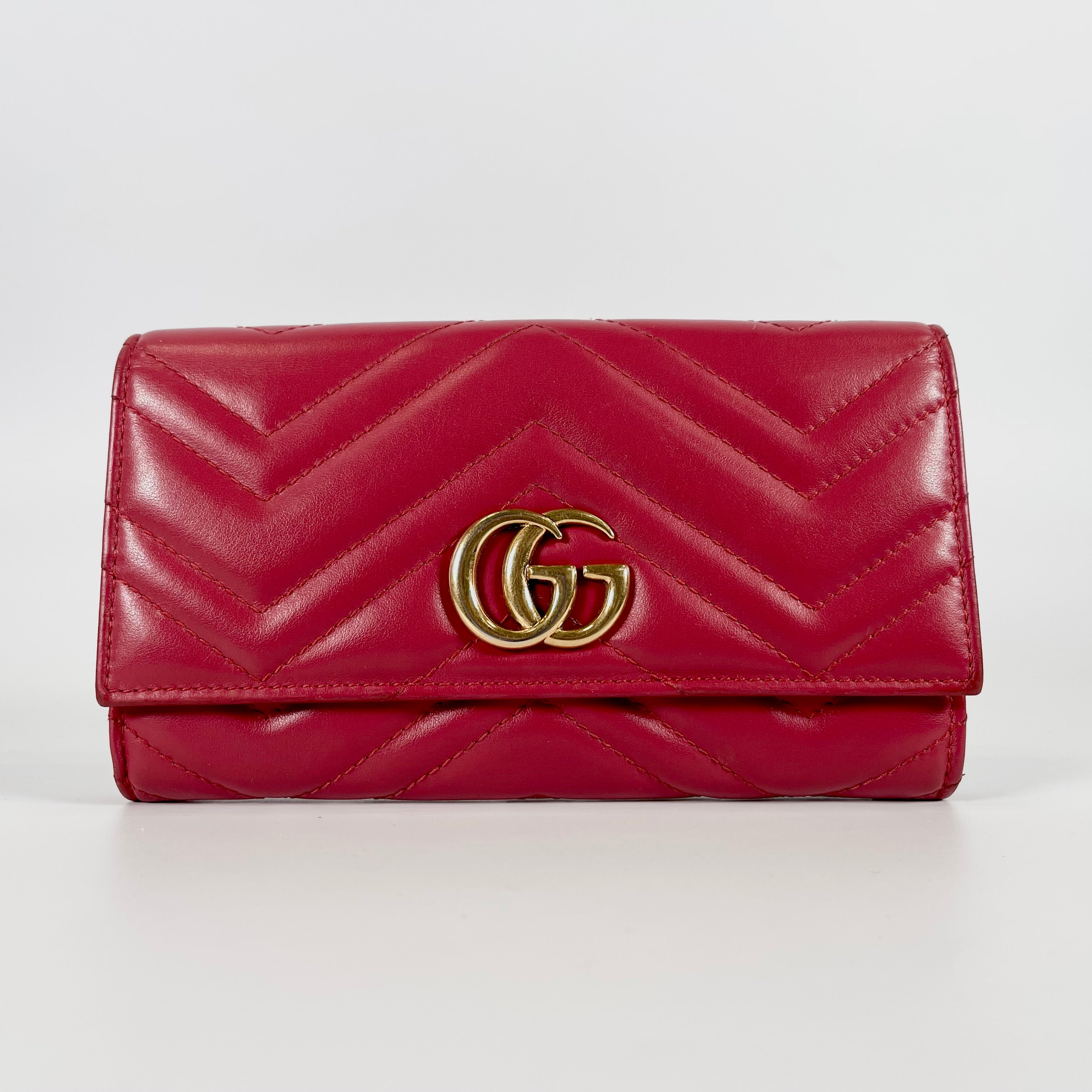 2512 GUCCI double G leather x The wallet Red