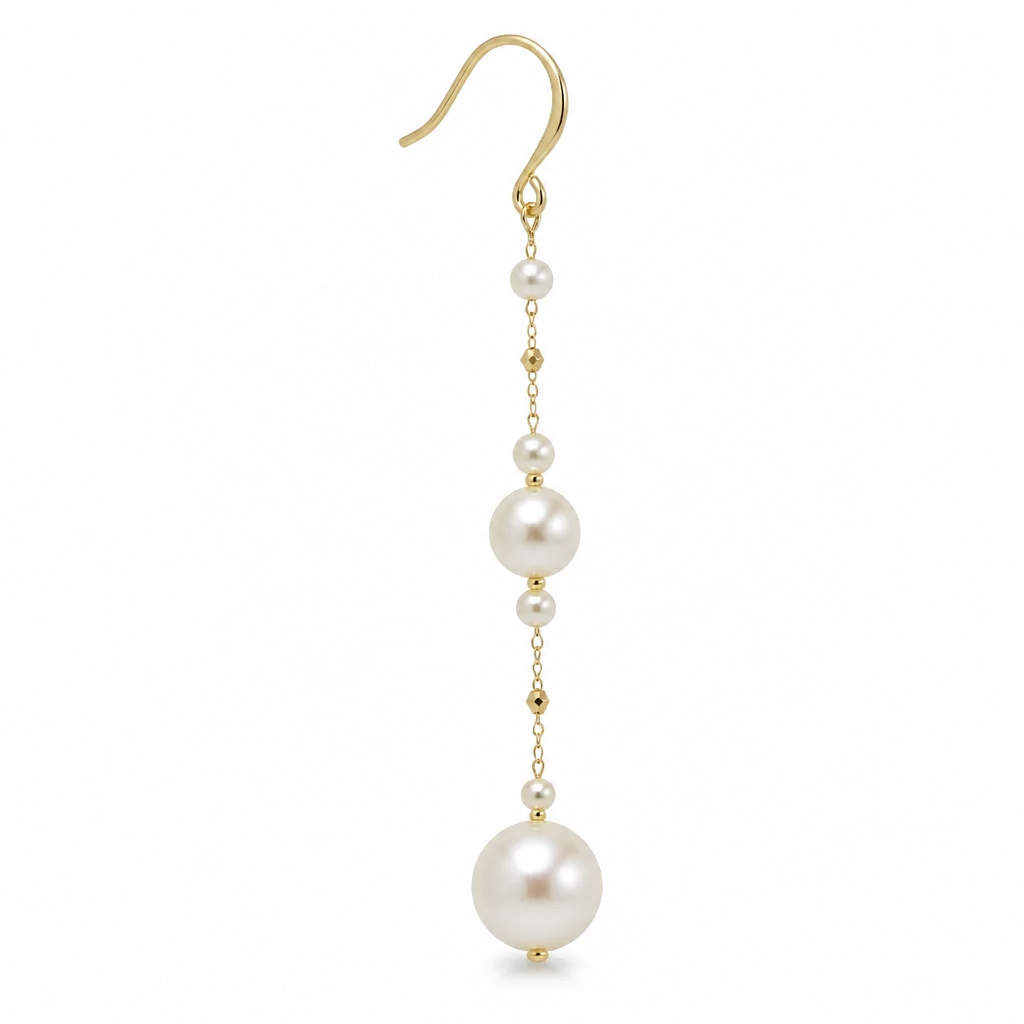 2608 secondhand K18 Akoya Pearl earrings 3~7㎜