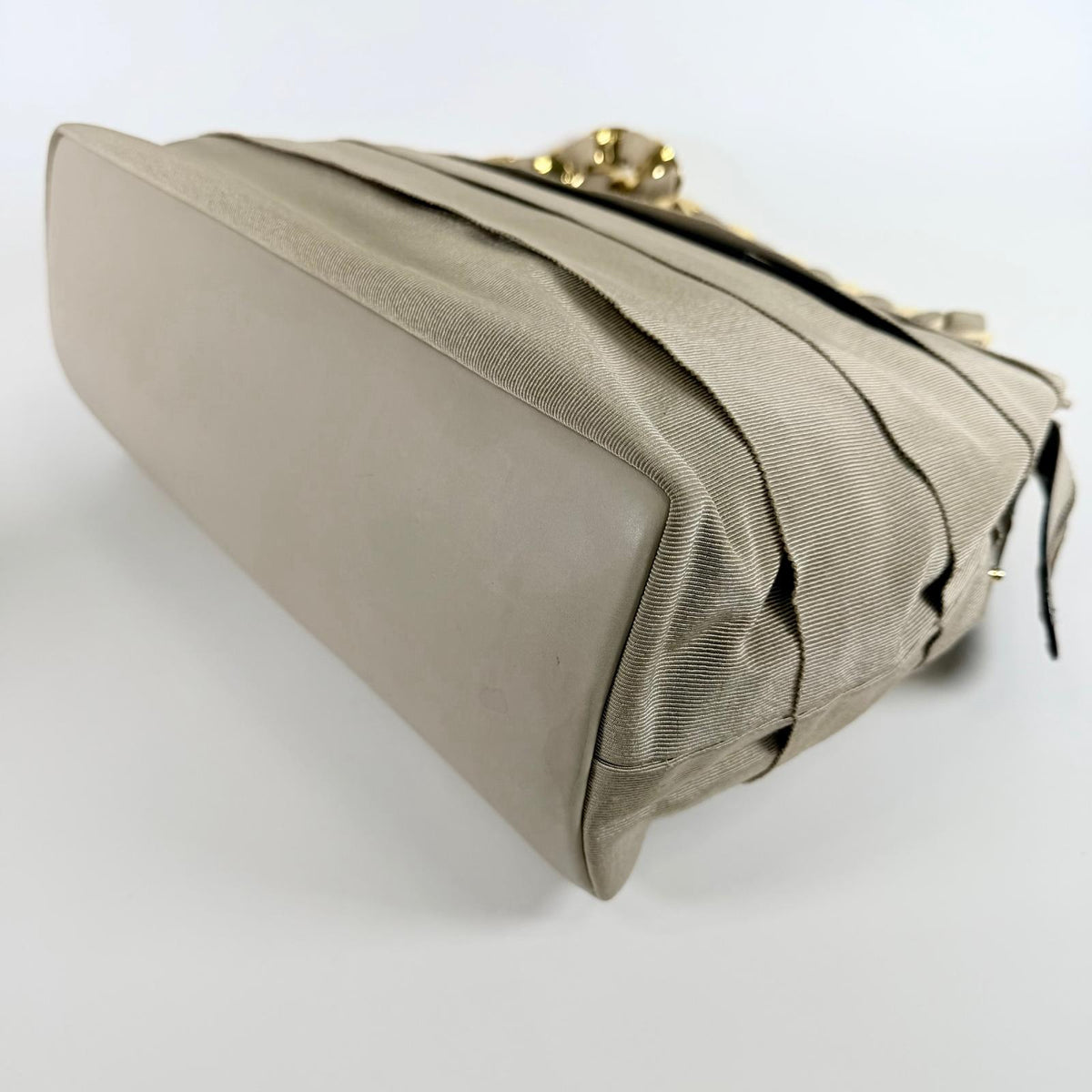 Used Tote Bag Tiered Grosgrain Chain Tote