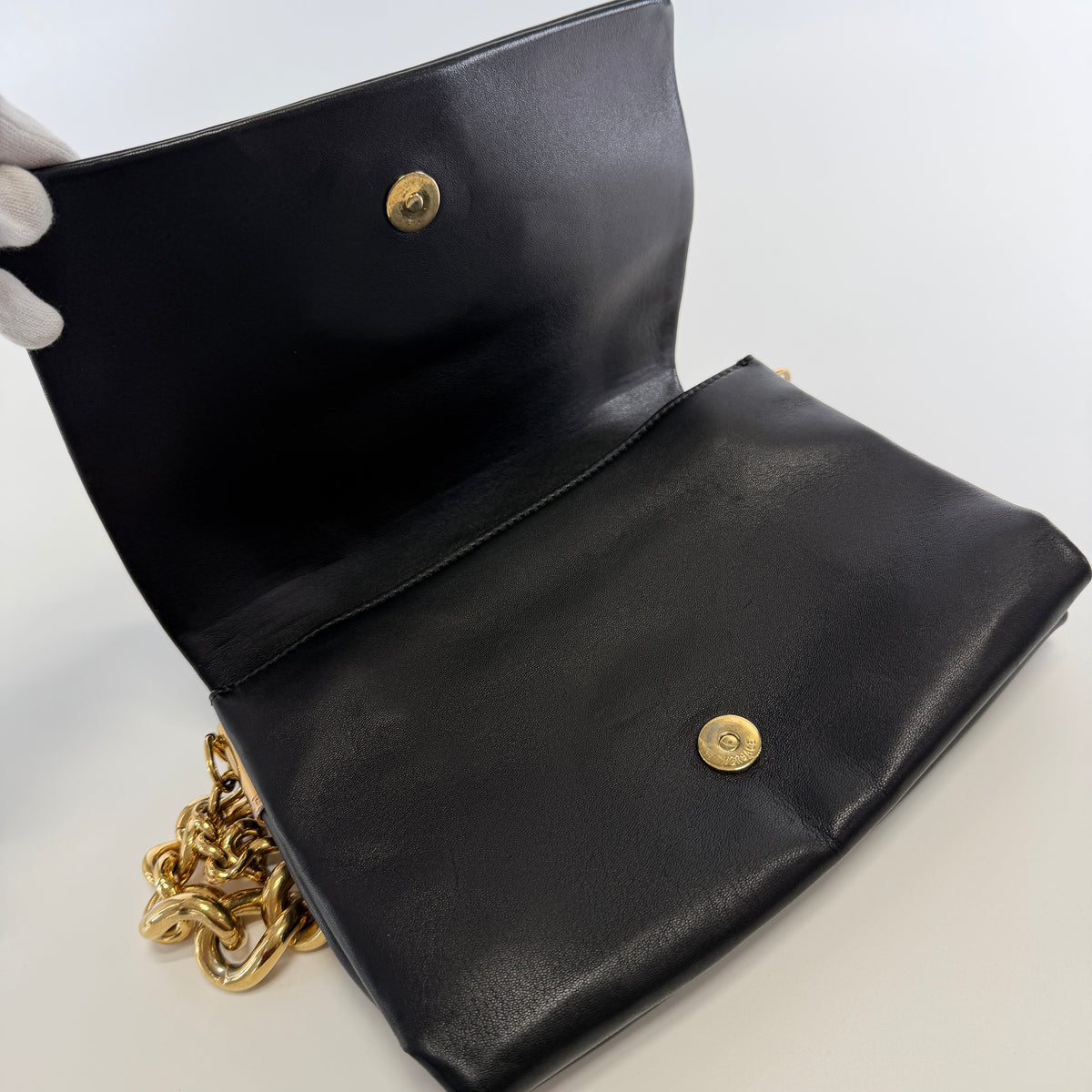 2607 secondhand Chain Shoulder Bag black leather 510676875442
