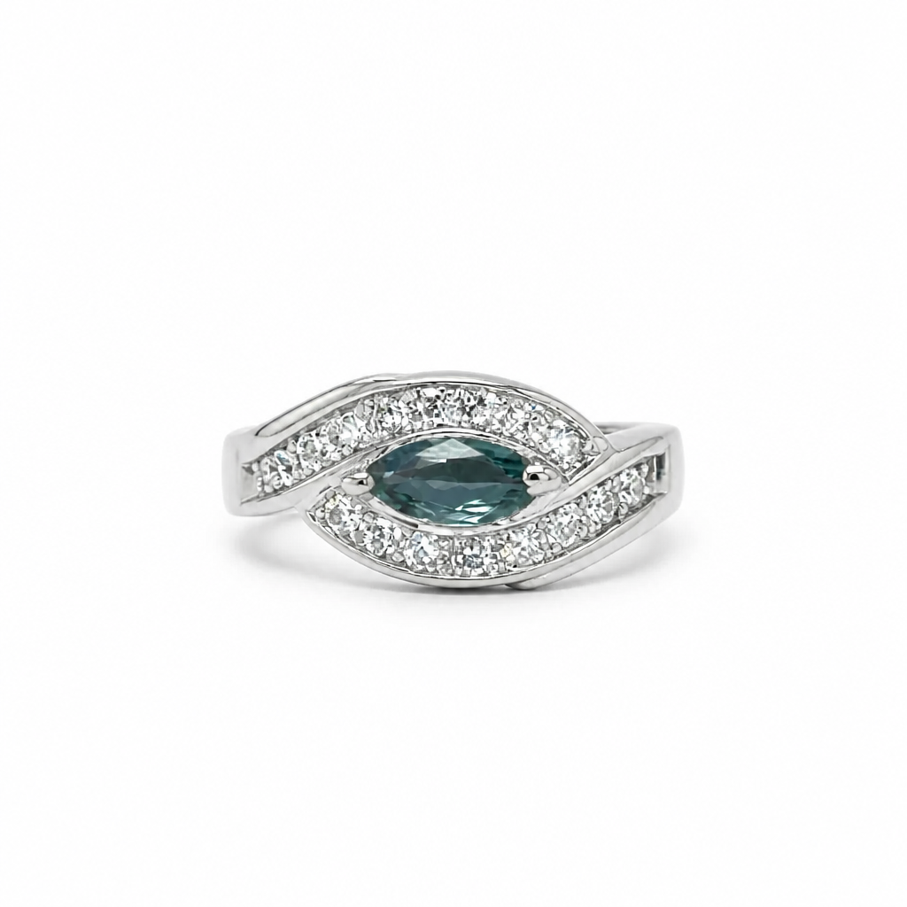 2606 secondhand Pt900 Alexandrite 0.47ct/D0.30ct 7.22g