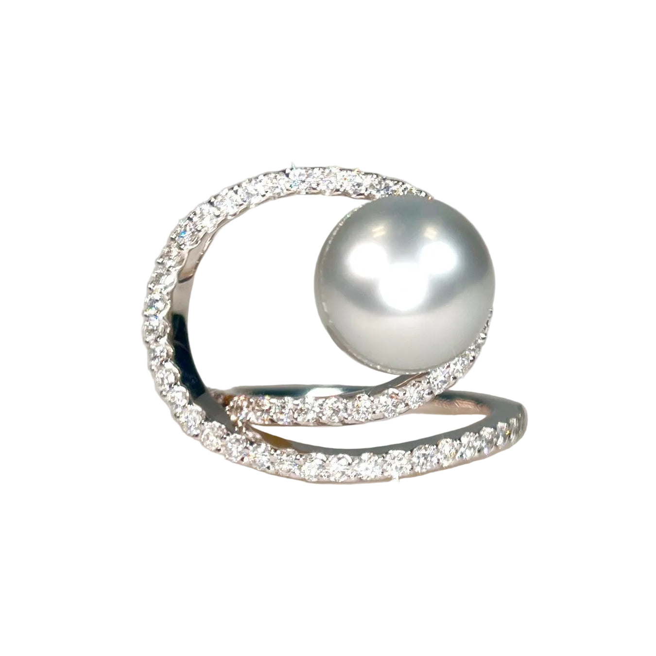 2602 secondhand K18WG Pearl /D0.70ct 6.38g #9