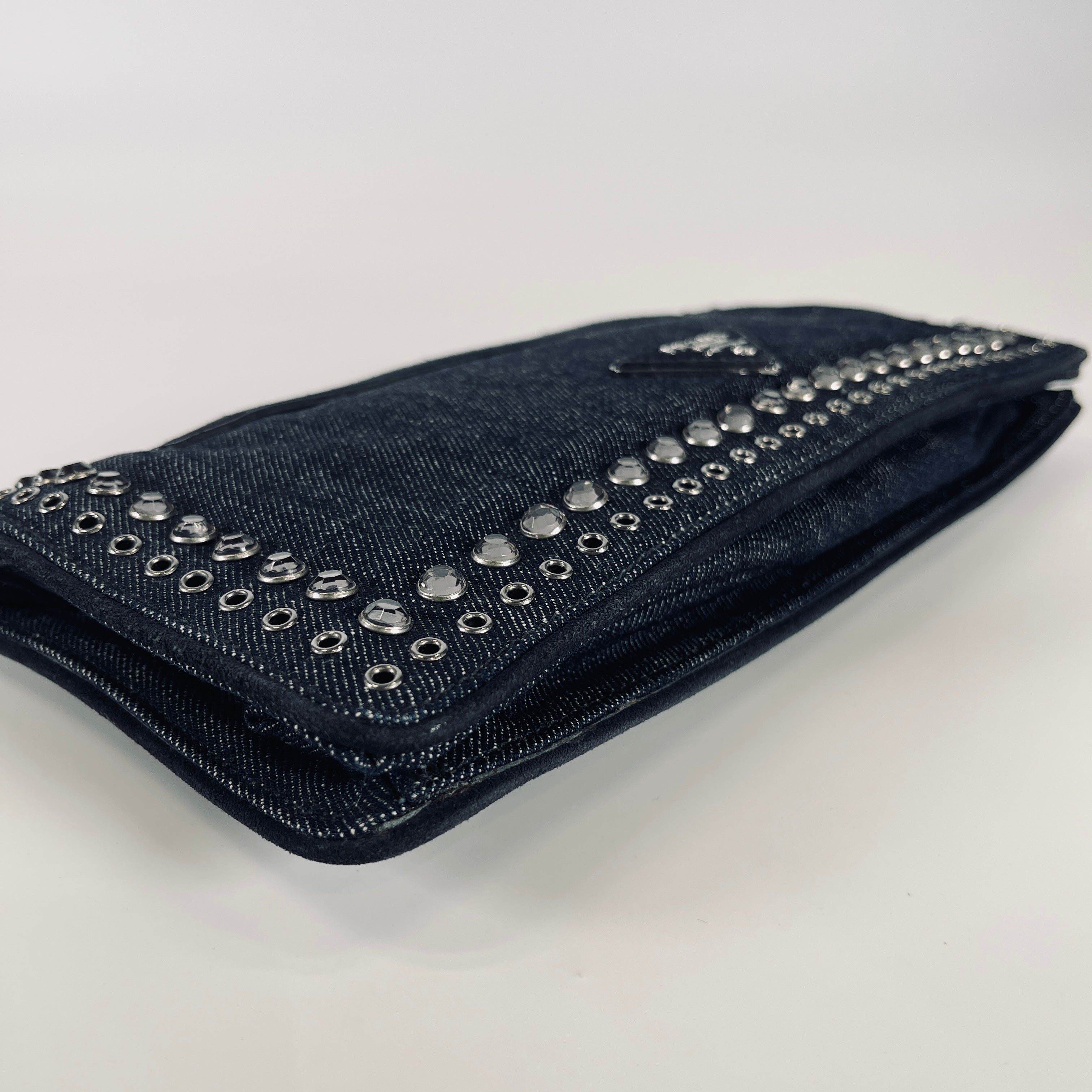 2606 secondhand PRADA denim Clutch Bag