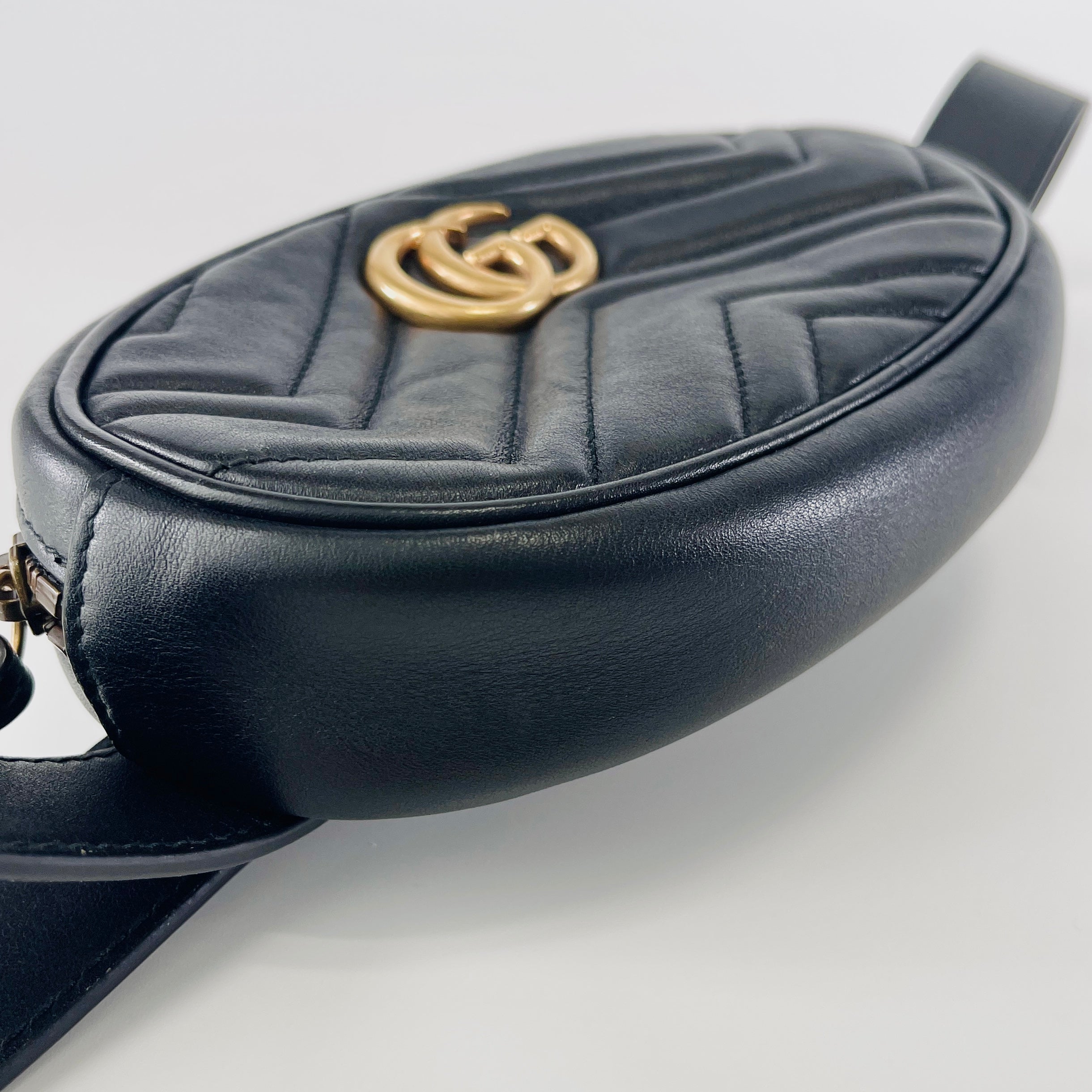 2604 secondhand GUCCI Shoulder bag Marmont quilting leather black