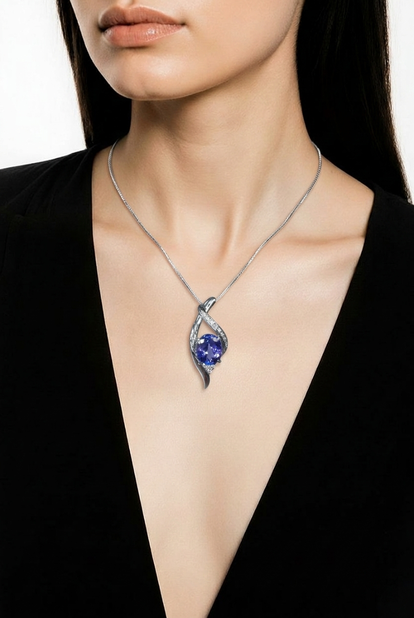 2605 secondhand K18WG necklace The 3.13/D0.25ct 6.67g 44㎝