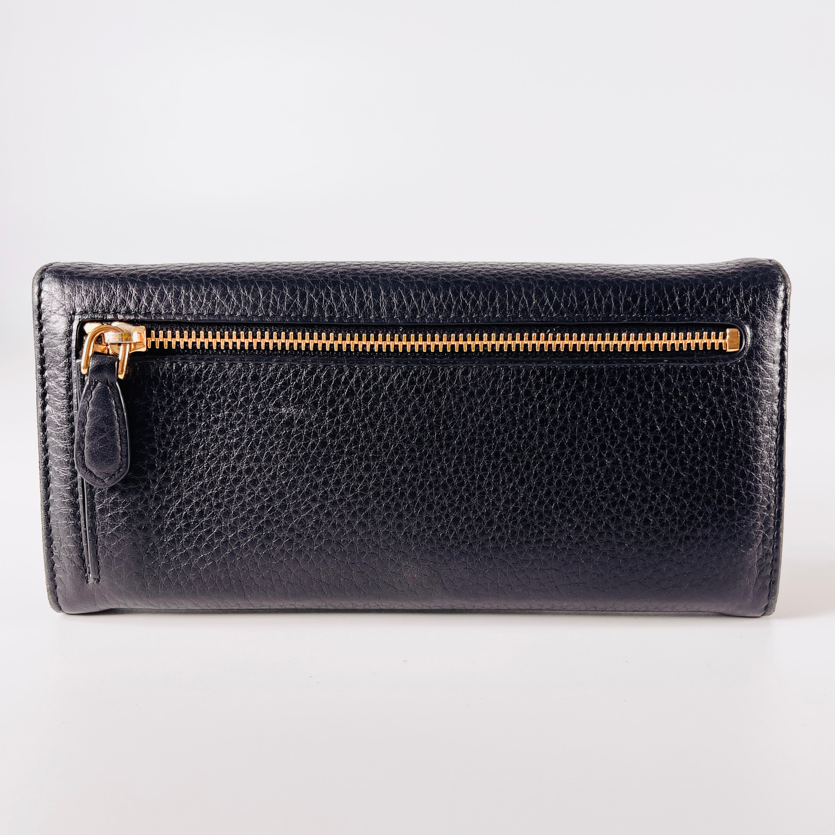 2605 secondhand PRADA 1MH132 leather Long Wallet black