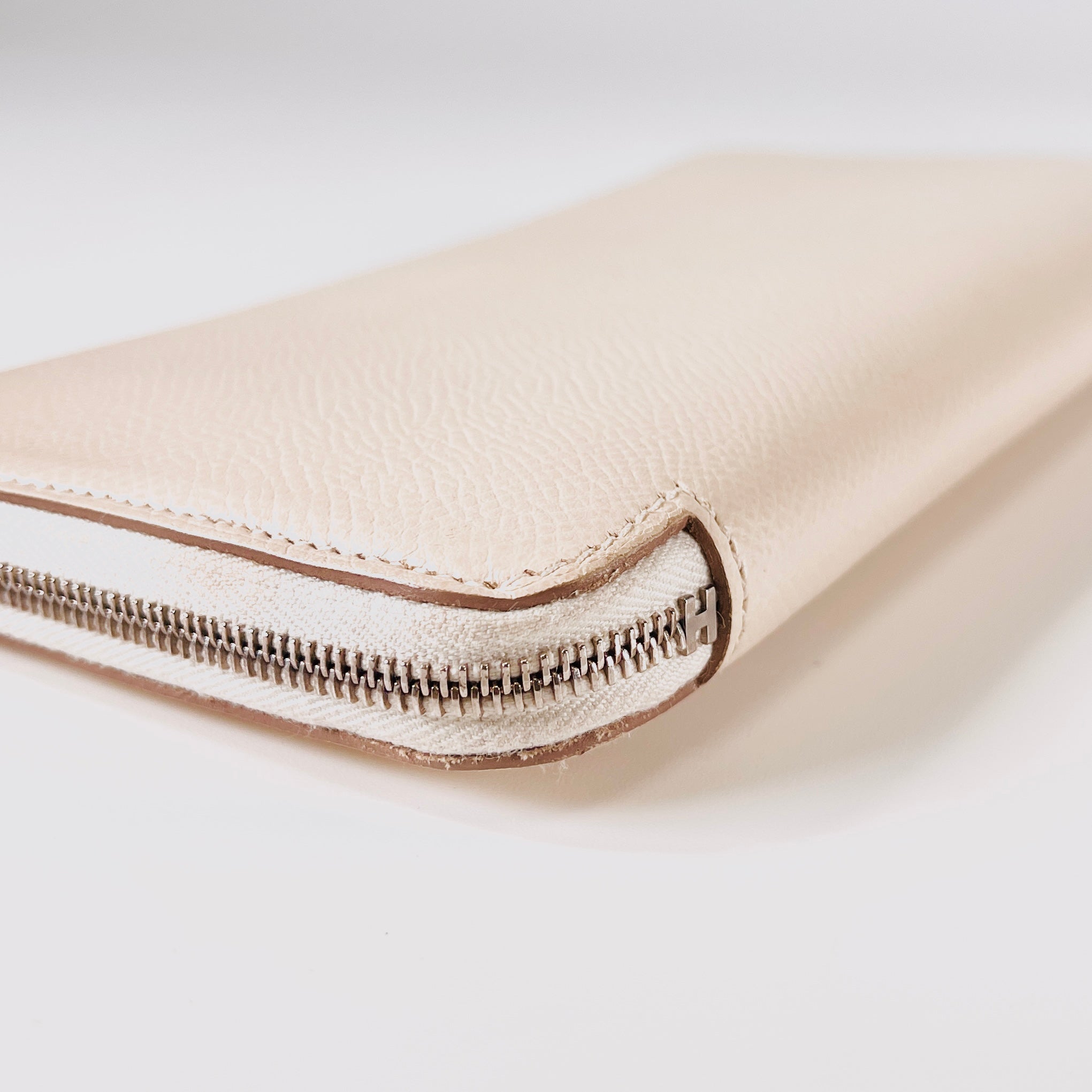2604 secondhand HERMES wallet Azap long Y time mark / orange /P metal fittings /※ Epson