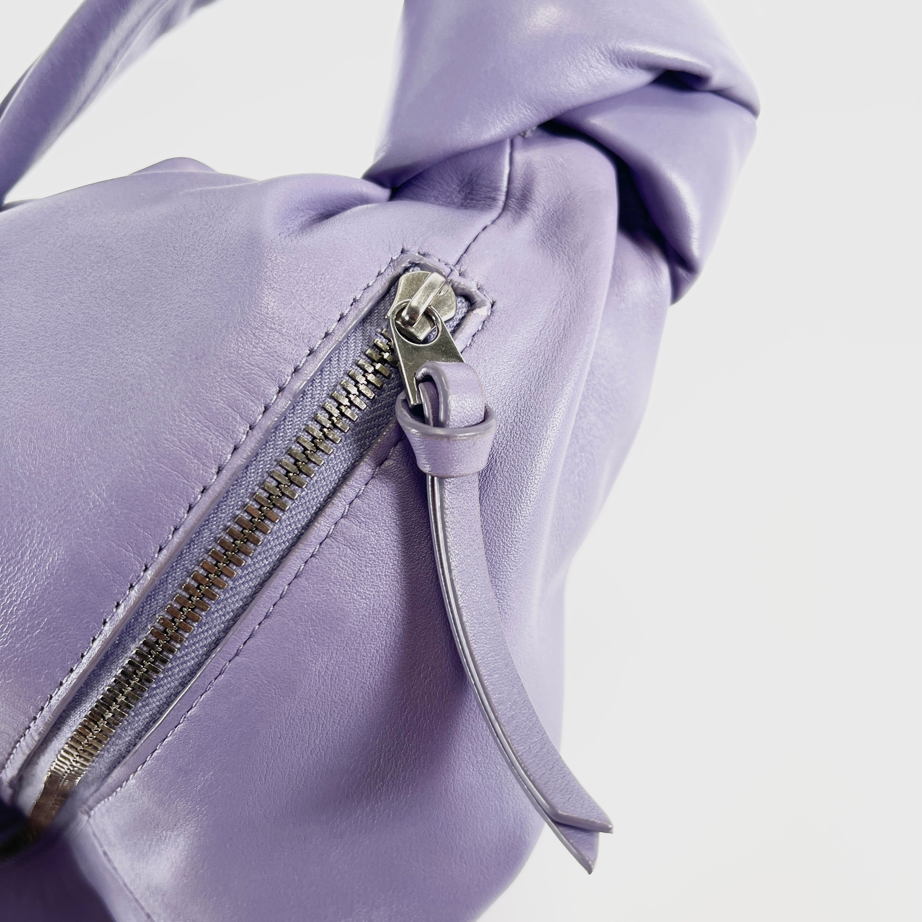 2602 secondhand BOTTEGAVENETA double mini leather hand bag purple