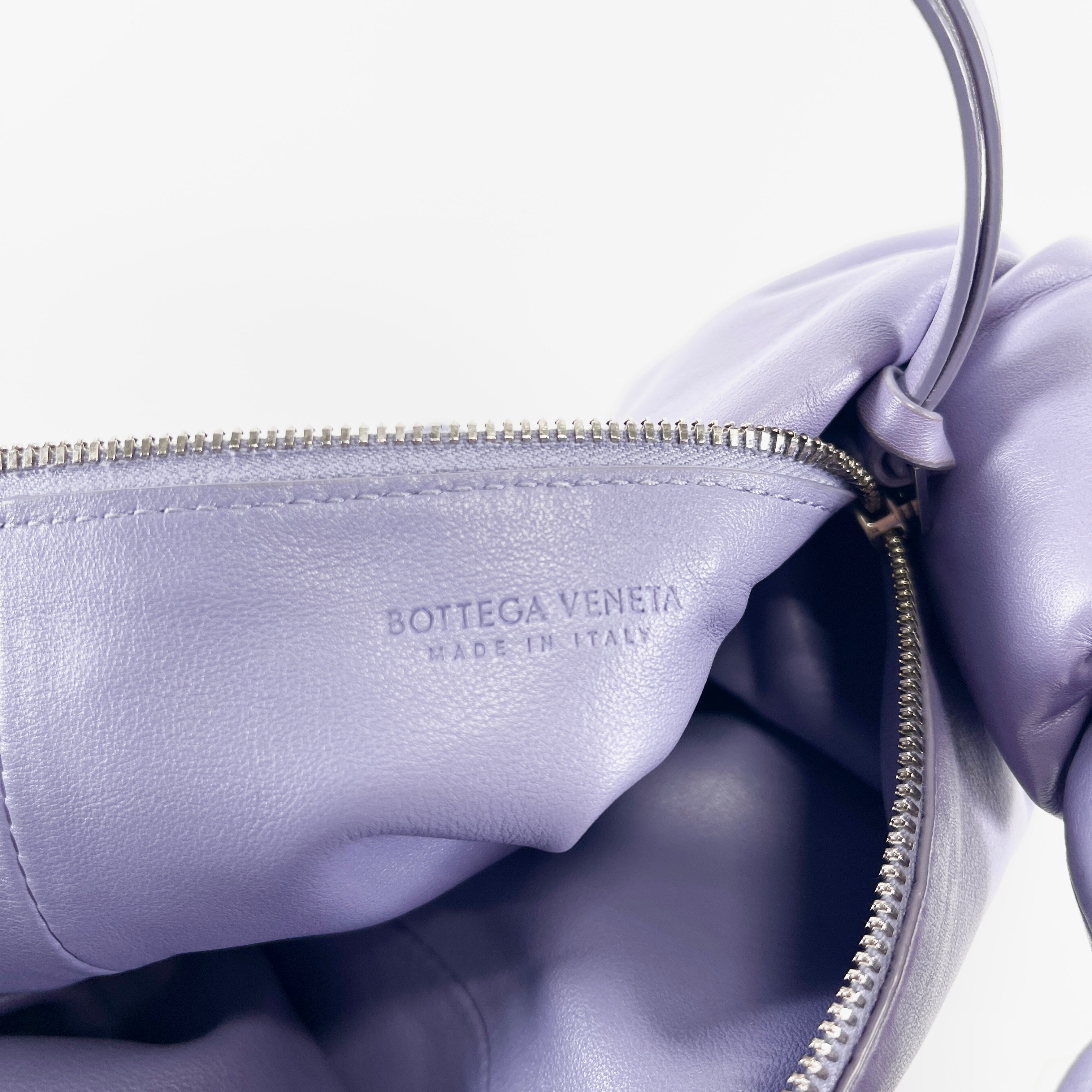 2602 secondhand BOTTEGAVENETA double mini leather hand bag purple