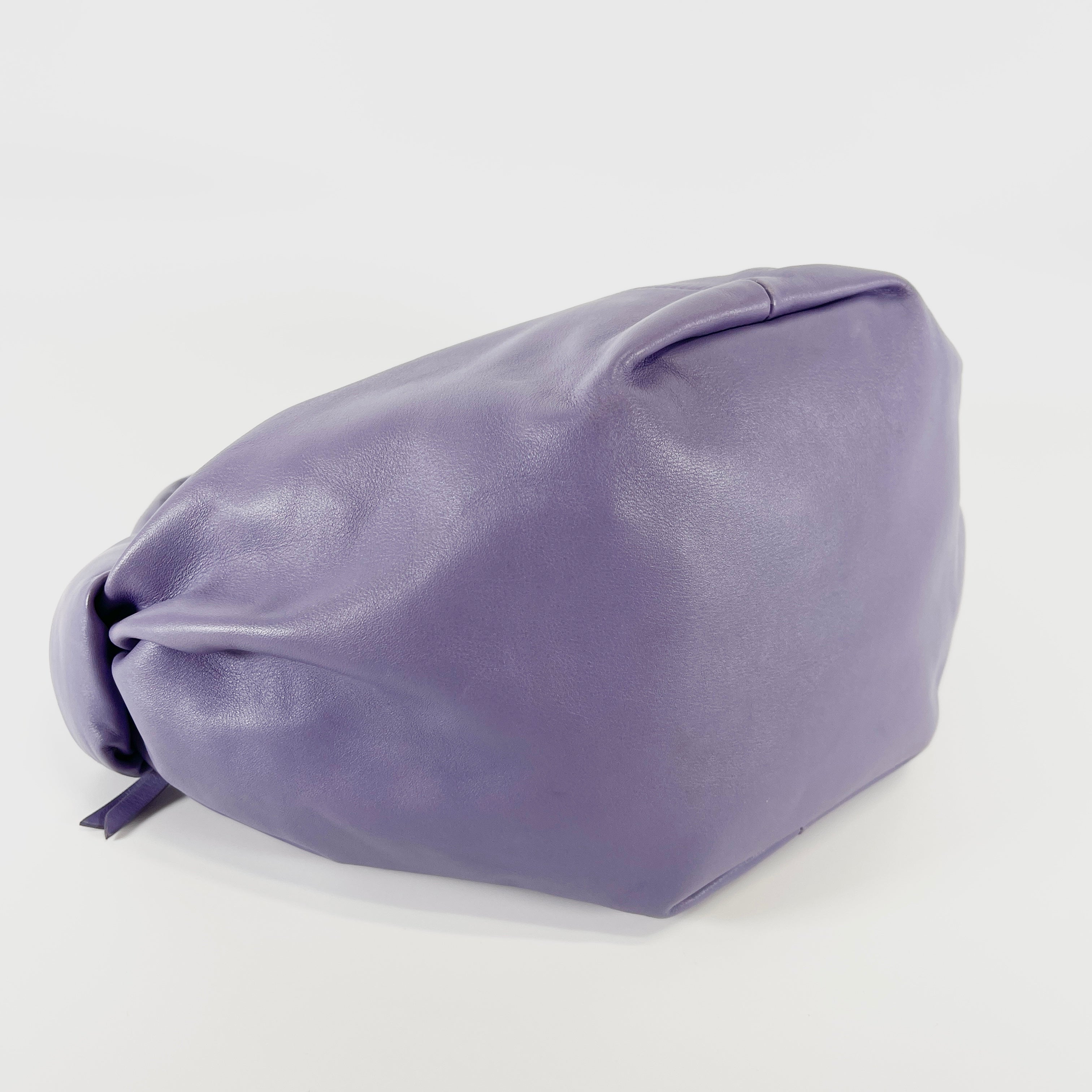 2602 secondhand BOTTEGAVENETA double mini leather hand bag purple