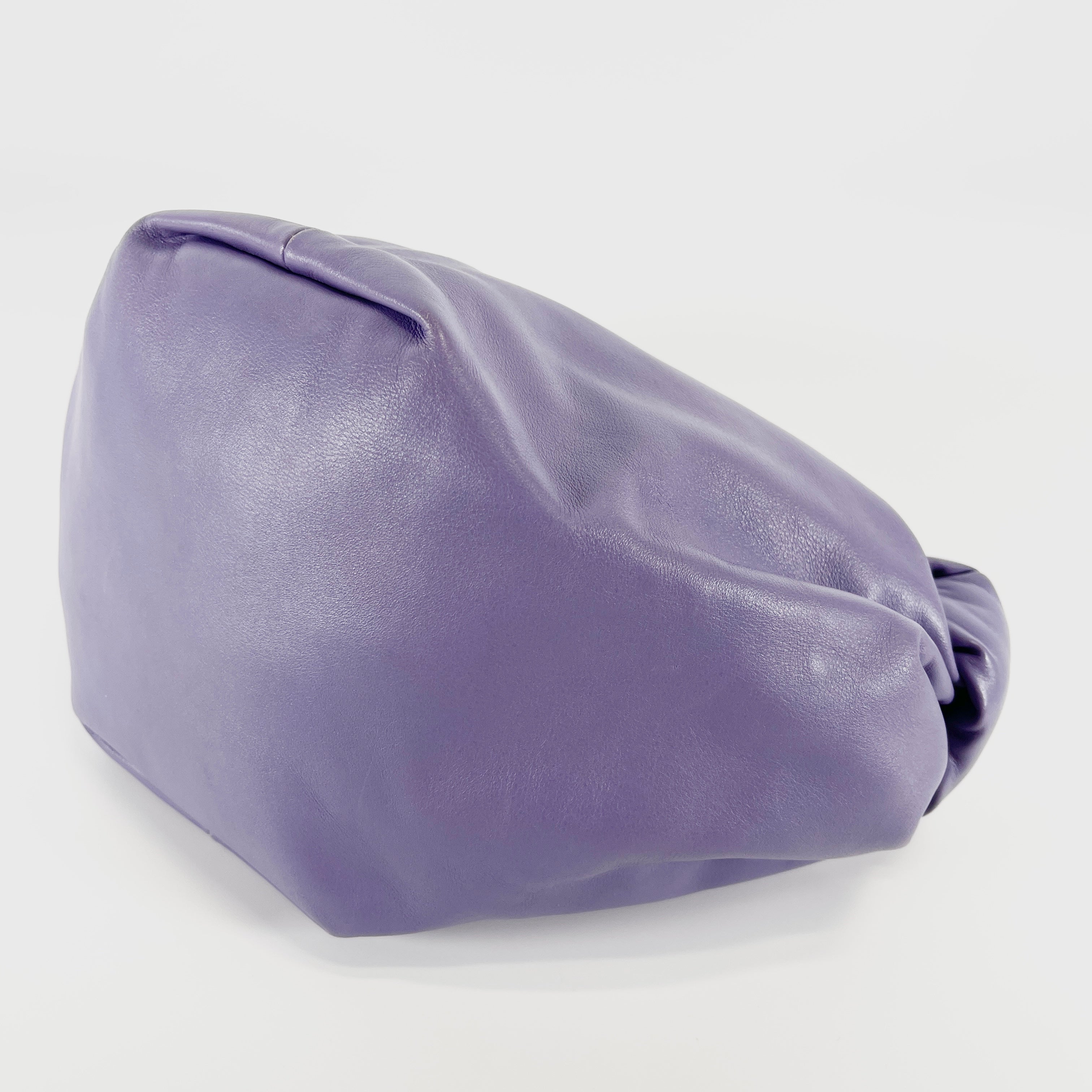 2602 secondhand BOTTEGAVENETA double mini leather hand bag purple
