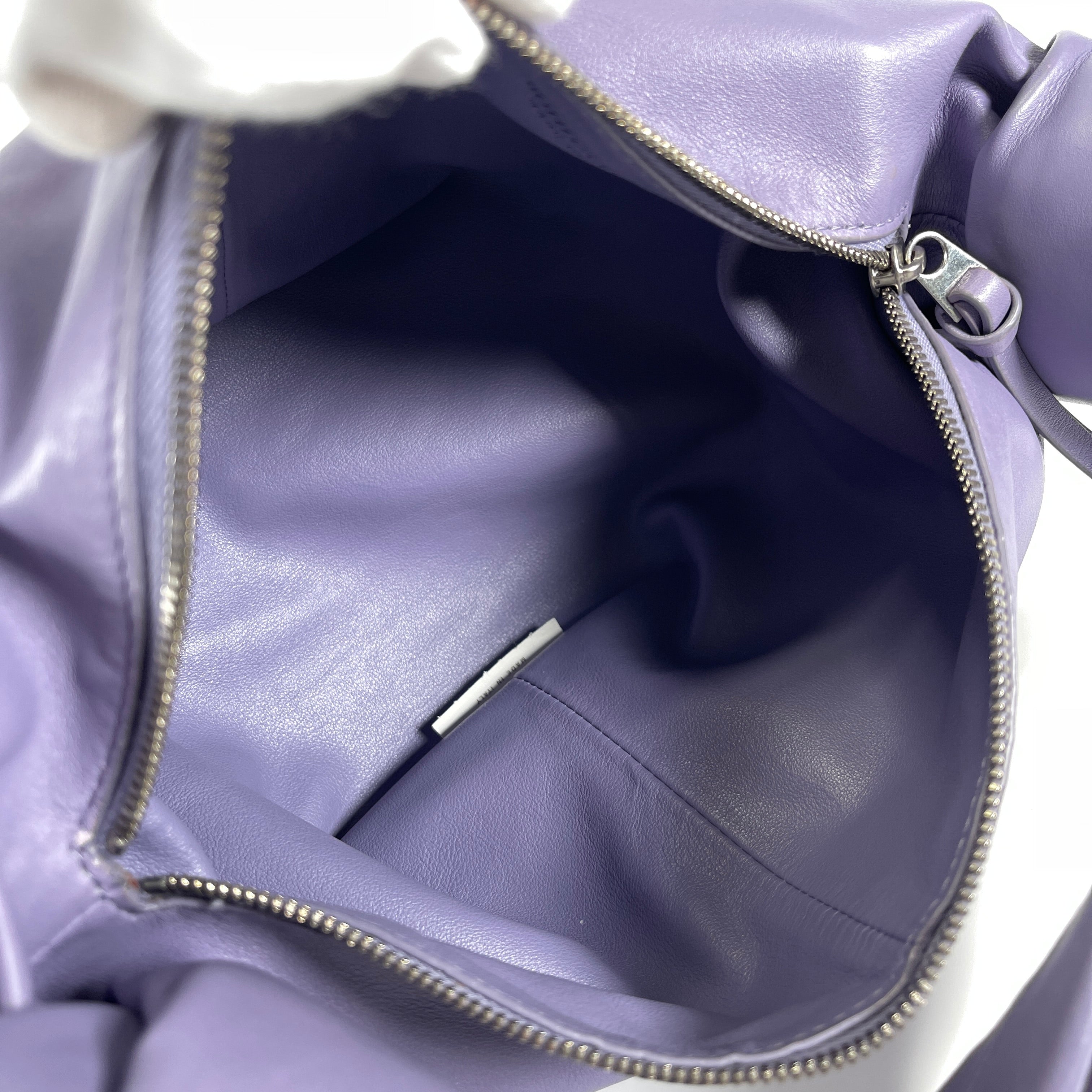 2602 secondhand BOTTEGAVENETA double mini leather hand bag purple
