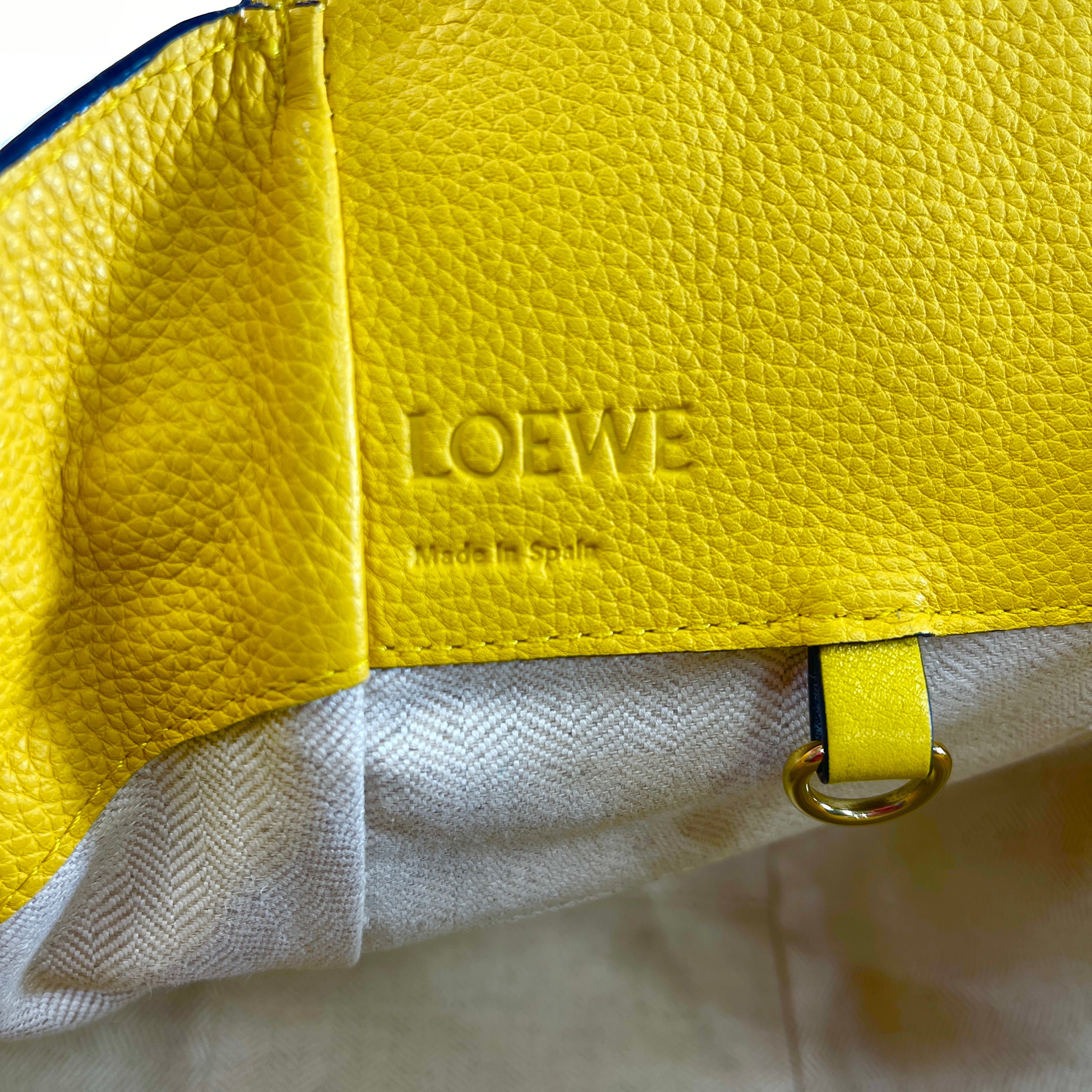 2602 secondhand LOEWE hammock Small leather 2WAY hand bag Yellow