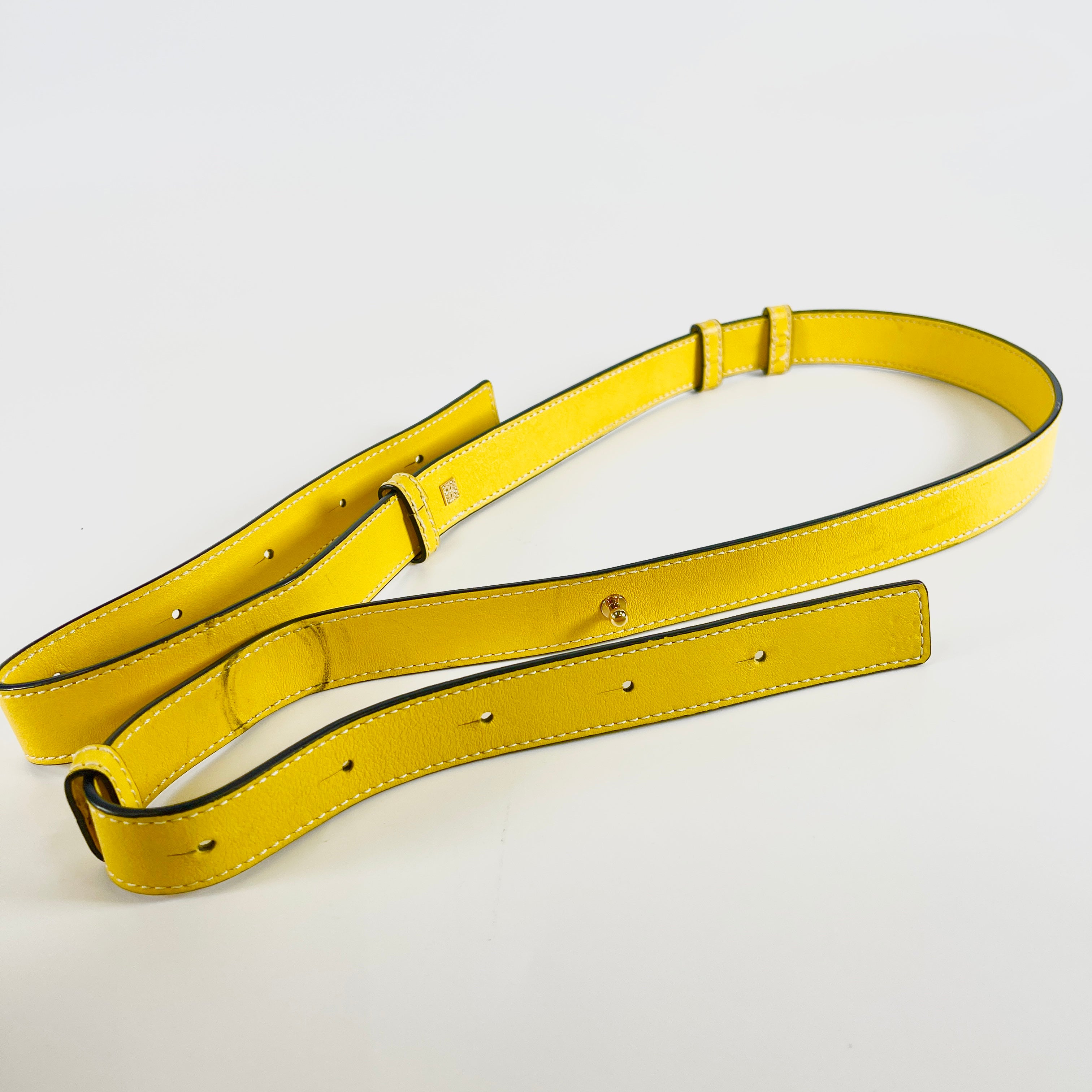 2602 secondhand LOEWE hammock Small leather 2WAY hand bag Yellow