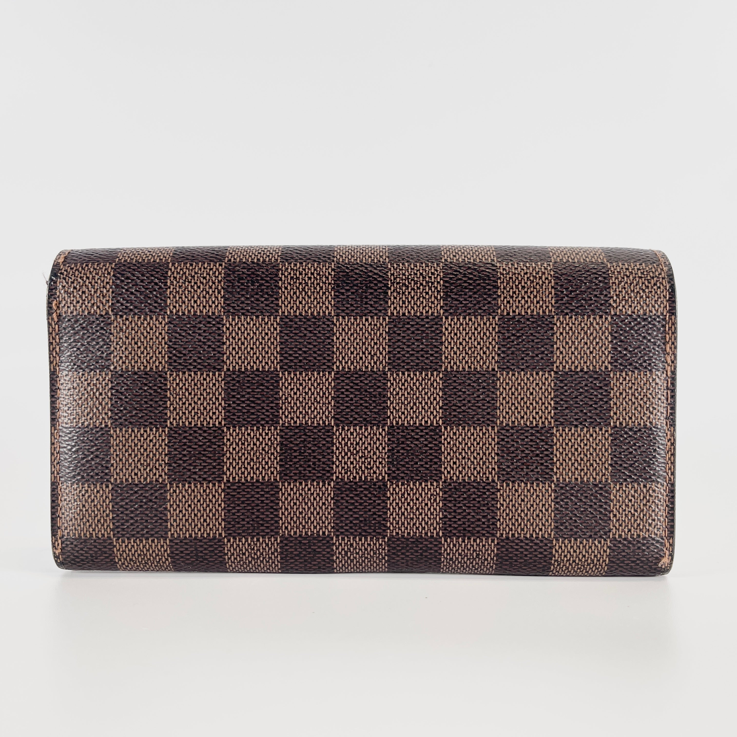 LOUIS VUITTON Damier Ebene Portefeuille Sarah Long Wallet