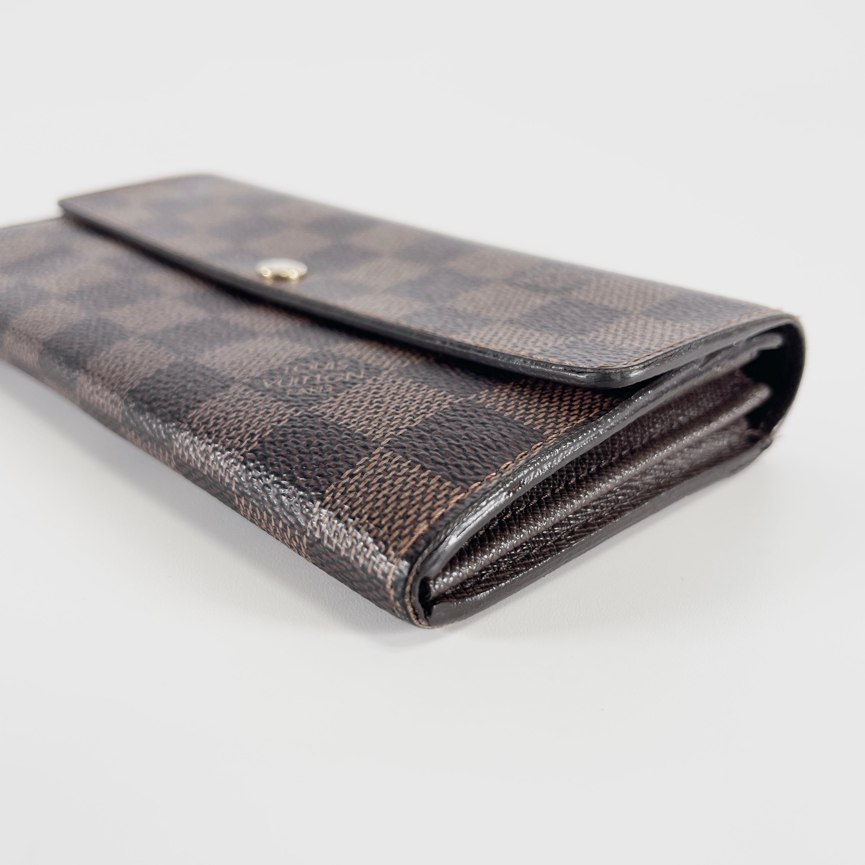 LOUIS VUITTON Damier Ebene Portefeuille Sarah Long Wallet