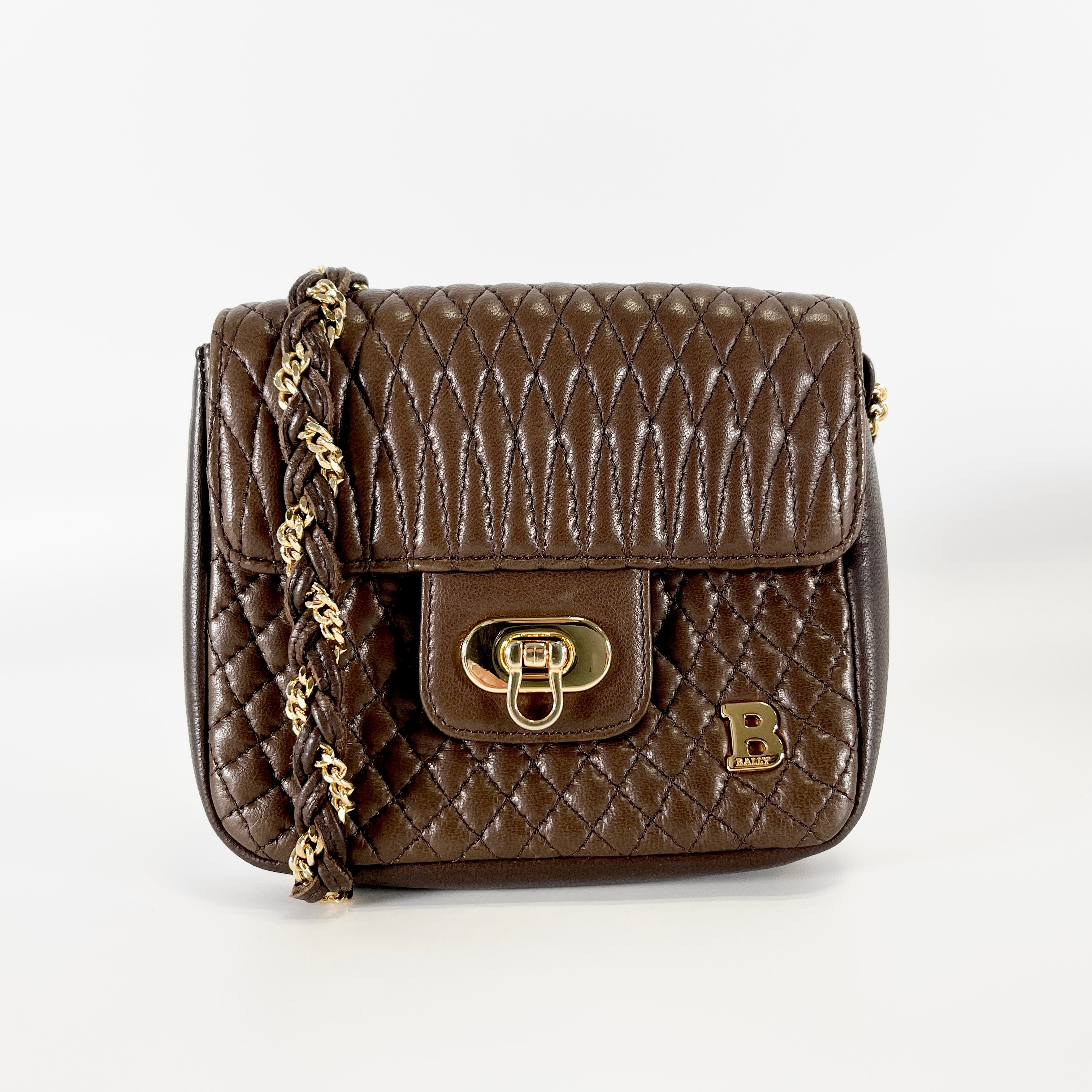 2604 secondhand BALLY 2WAY hand Waist bag Brown