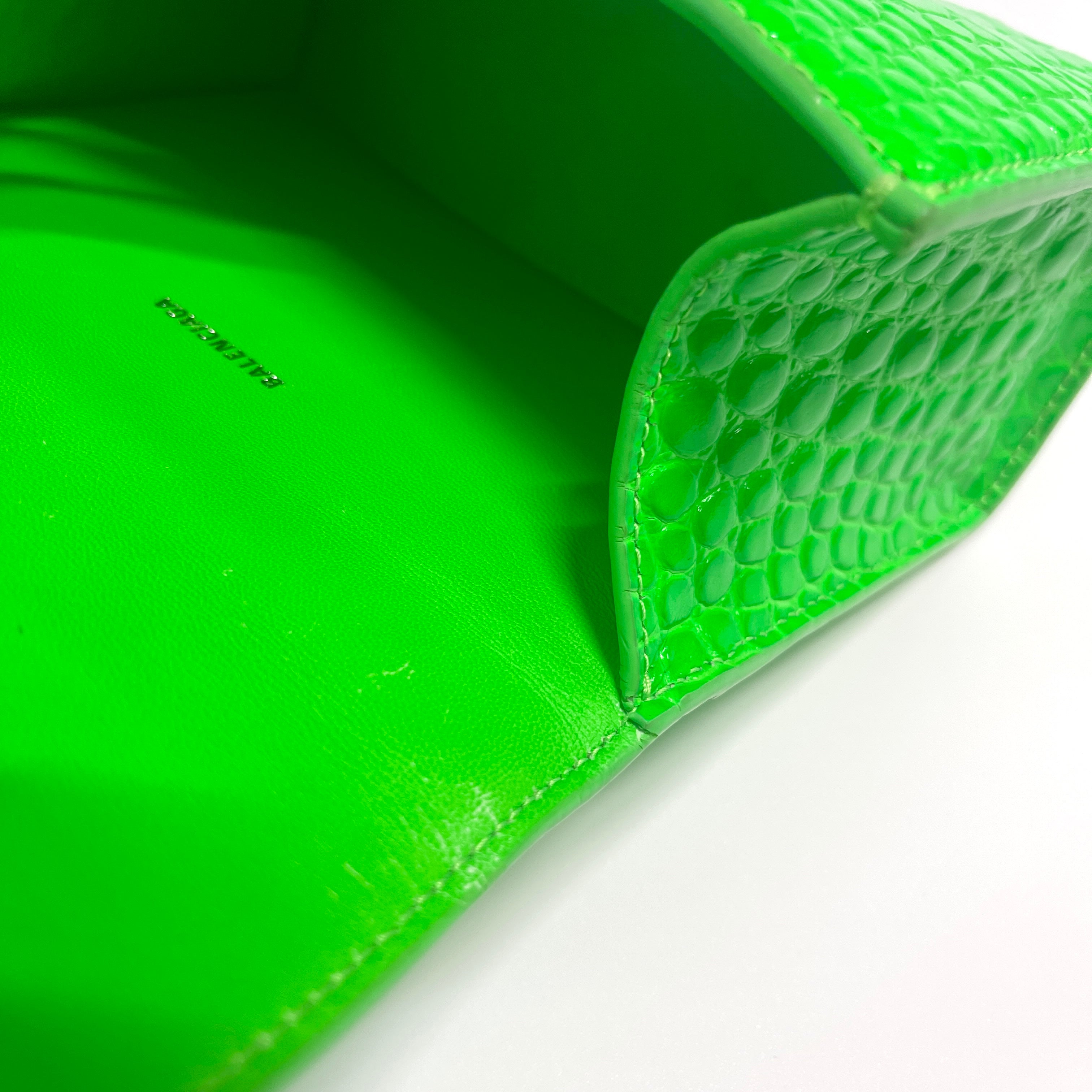 2604 secondhand BALENCIAGA Hourglass XS 2way Shoulder bag green
