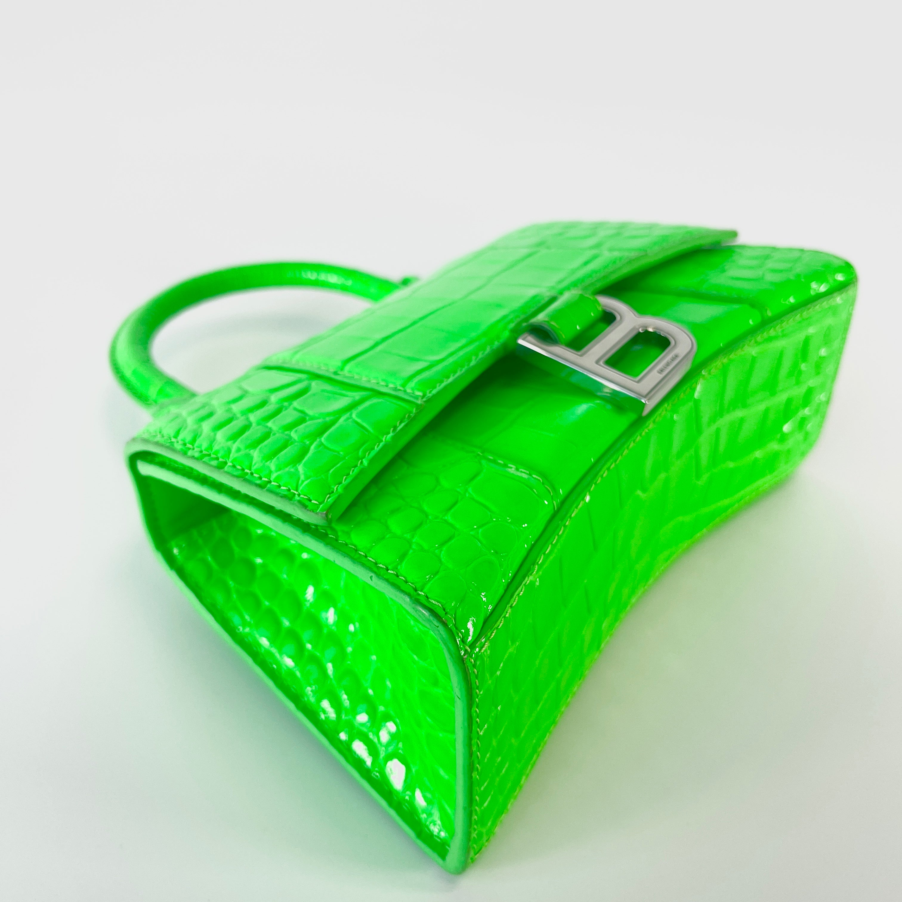 2604 secondhand BALENCIAGA Hourglass XS 2way Shoulder bag green