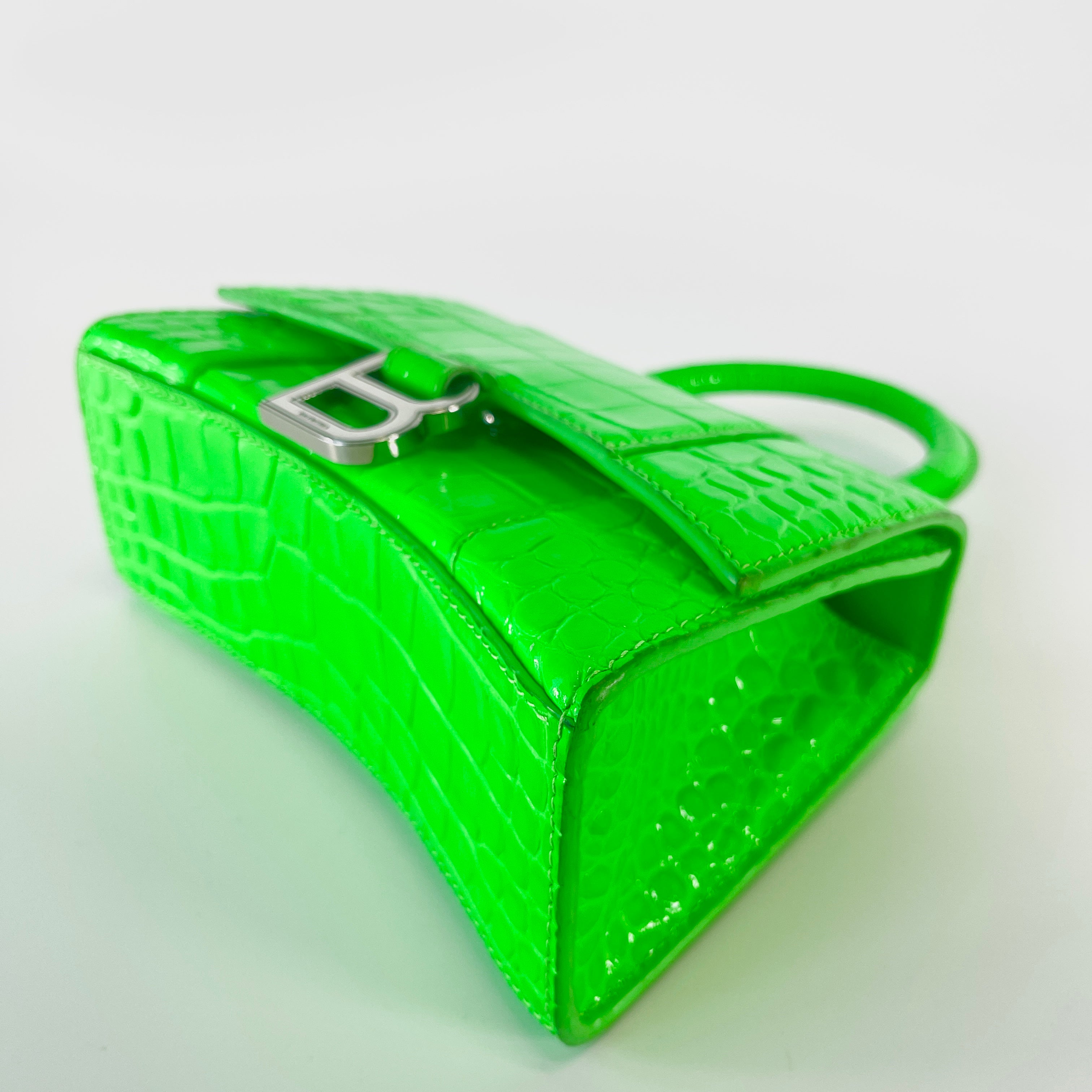 2604 secondhand BALENCIAGA Hourglass XS 2way Shoulder bag green