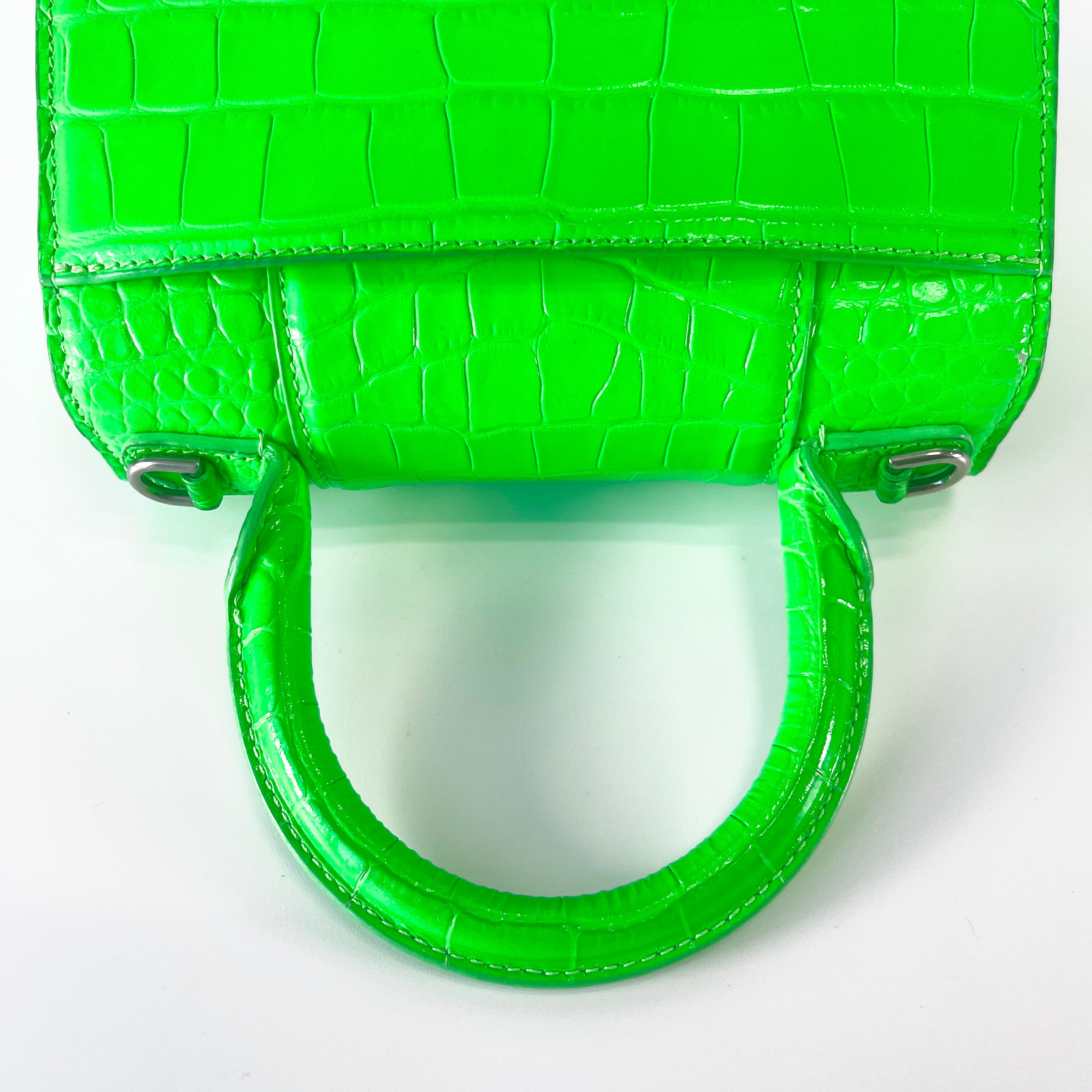 2604 secondhand BALENCIAGA Hourglass XS 2way Shoulder bag green