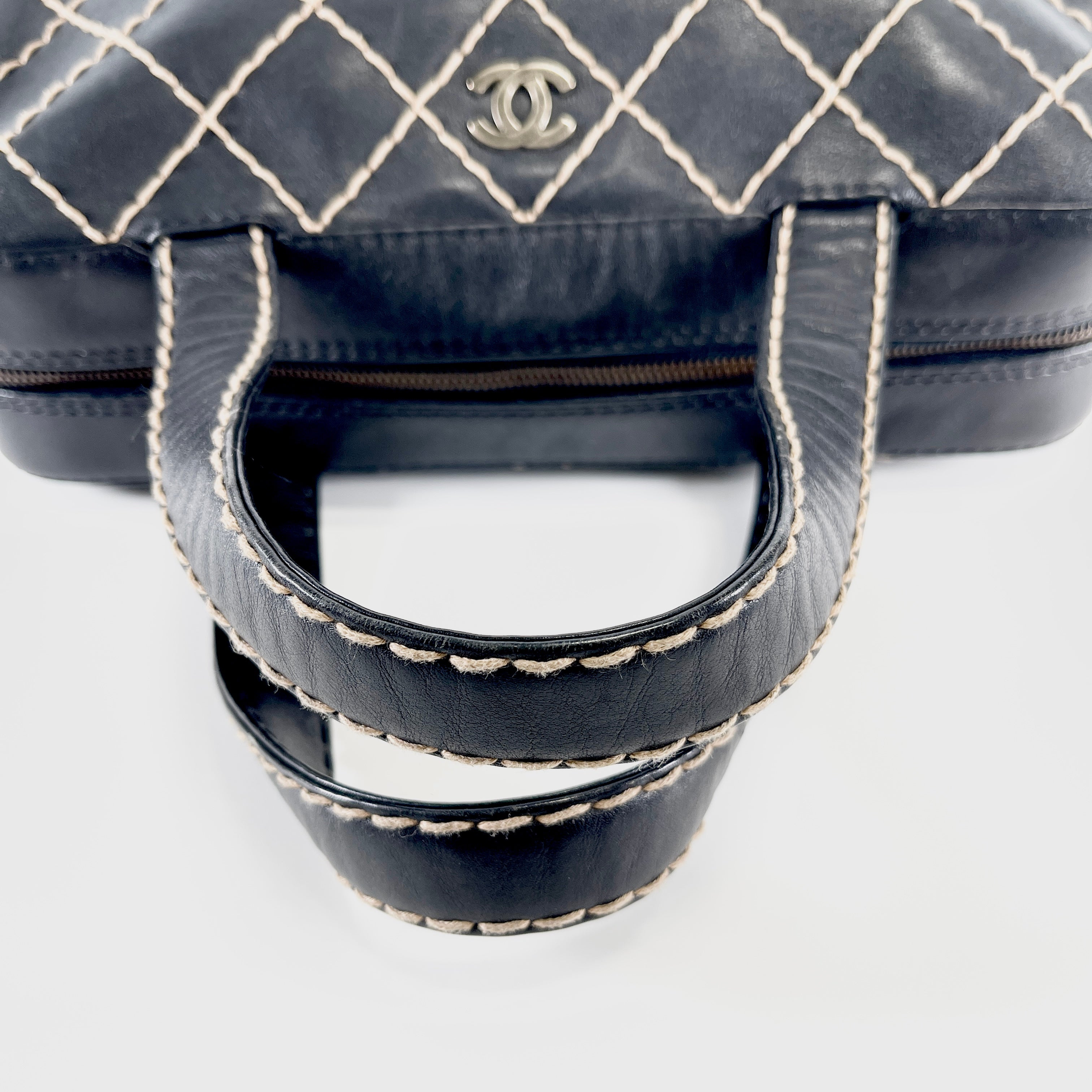 CHANEL Wild Stitch Surpique Bowler Bag