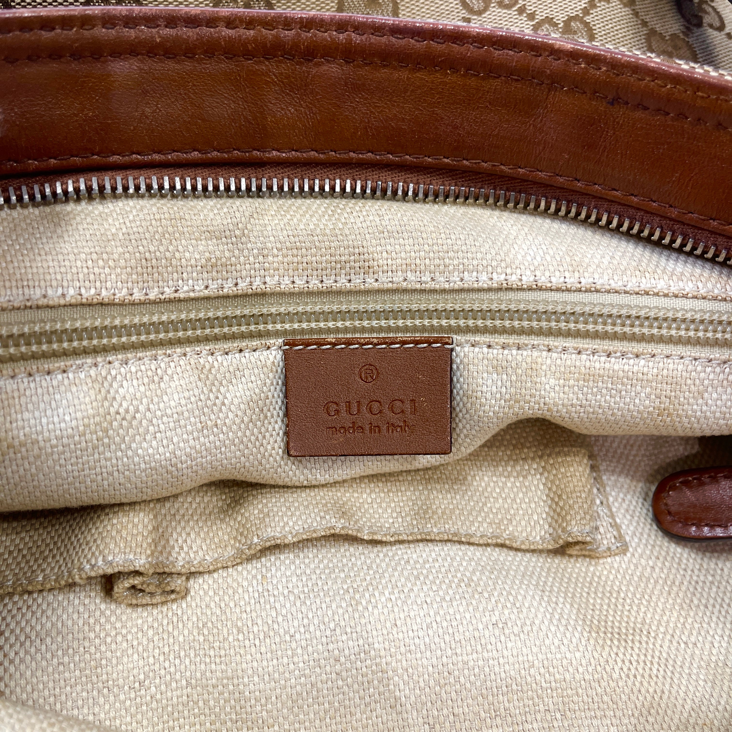 2605 secondhand GUCCI 337598■GG canvas Sherry line 337598 leather Shoulder bag shoulder bag / Crossbody Bag