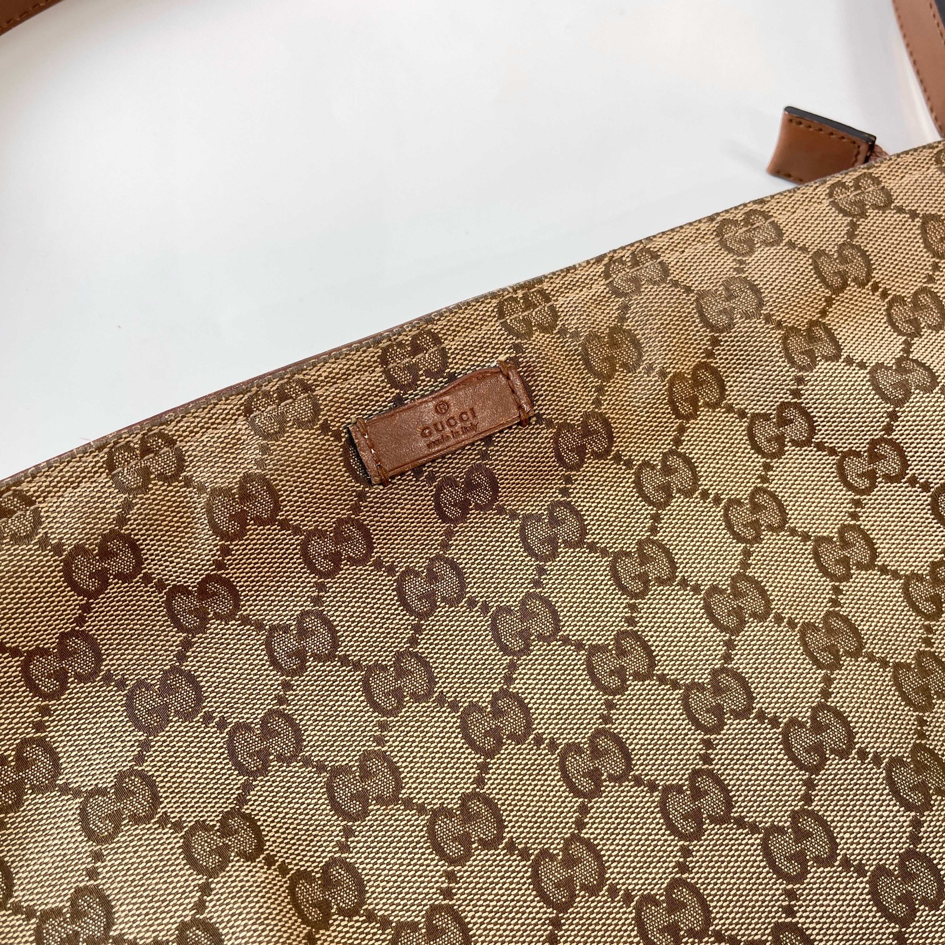 2605 secondhand GUCCI 337598■GG canvas Sherry line 337598 leather Shoulder bag shoulder bag / Crossbody Bag