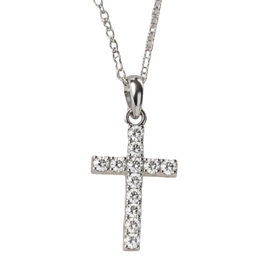 2605 secondhand K18WG cross necklace D0.22ct 2.6g 42㎝
