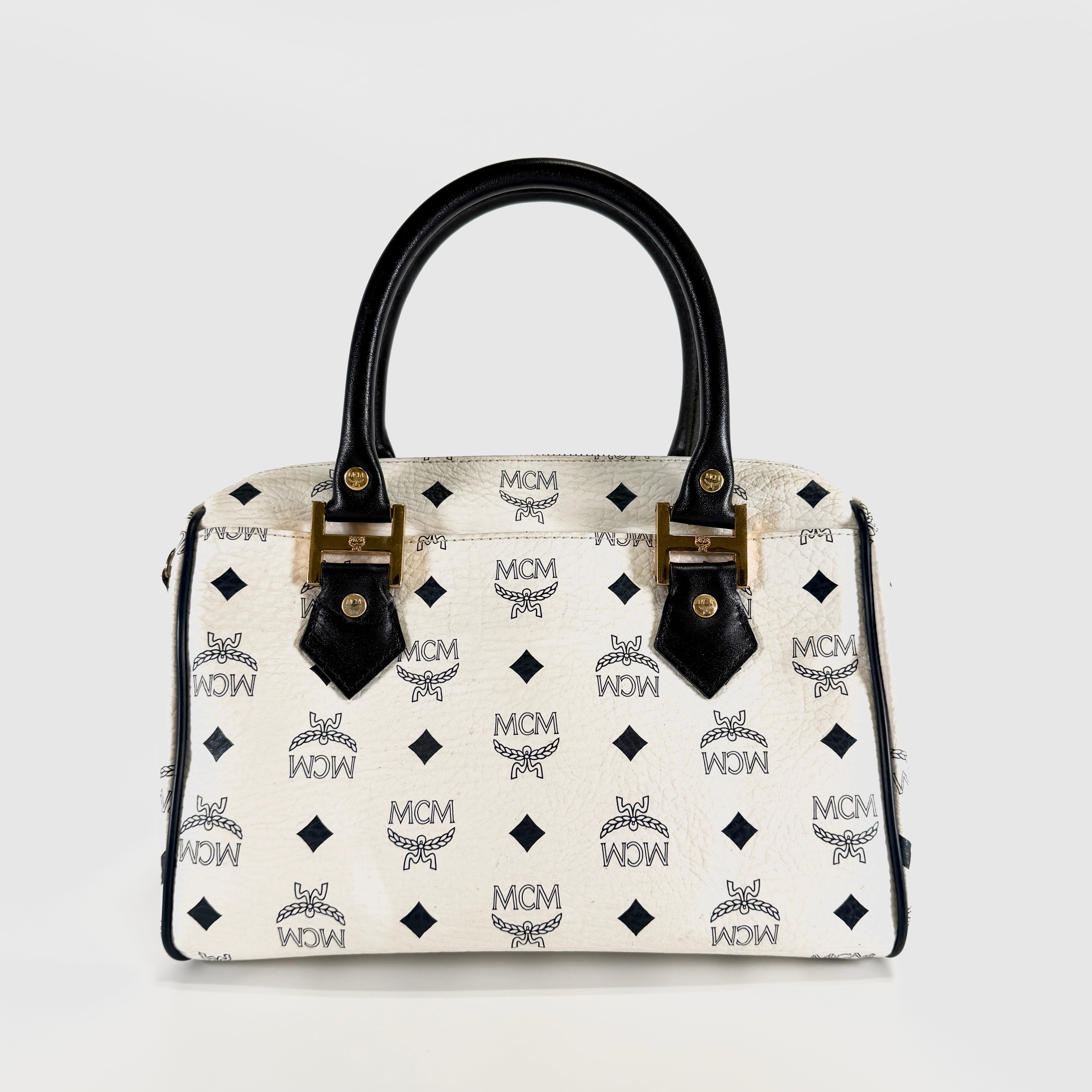 2607 secondhand MCM Visetos mini Boston bag