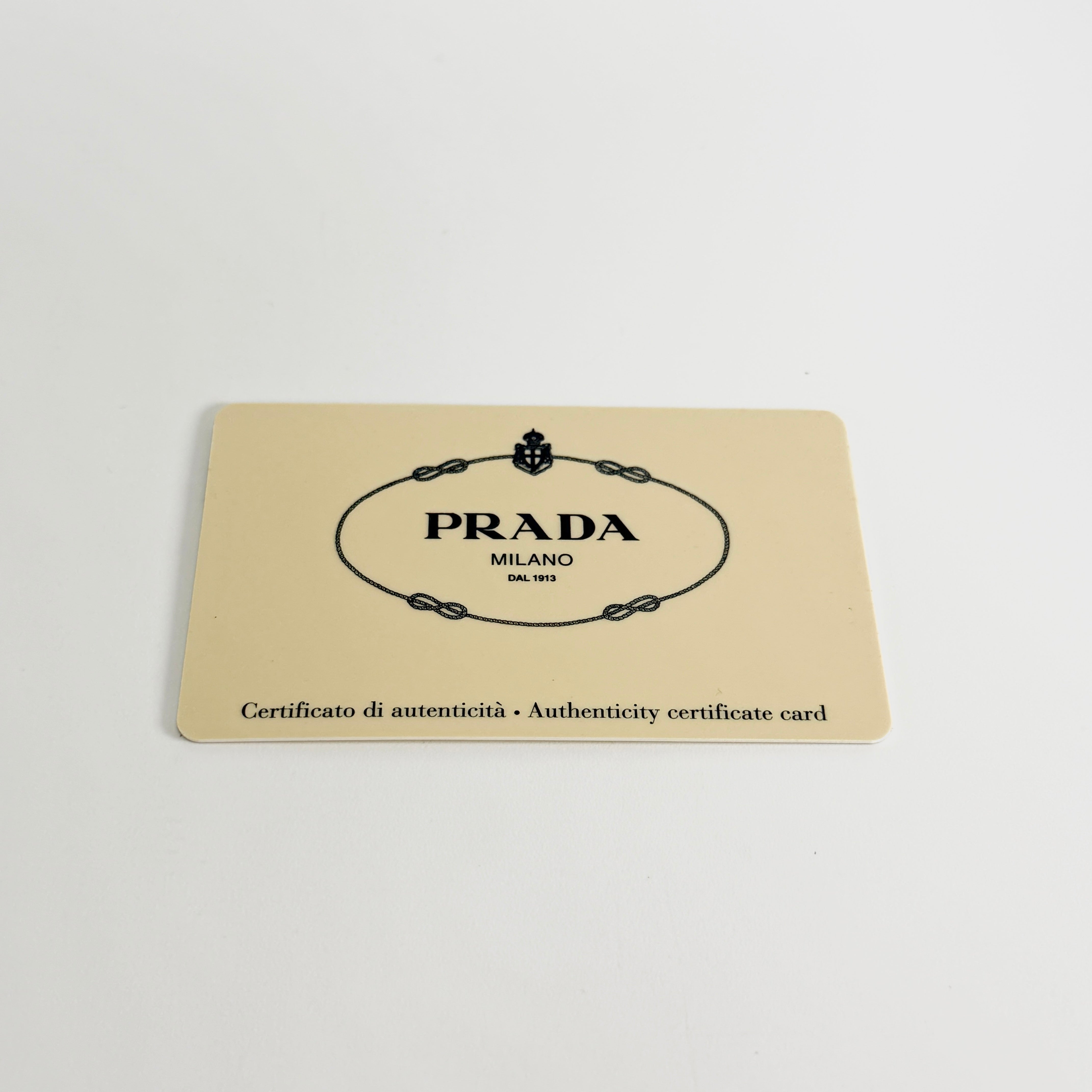2607 secondhand PRADA nylon × leather Triangle Logo plate Shoulder bag black Guarantee card booklet