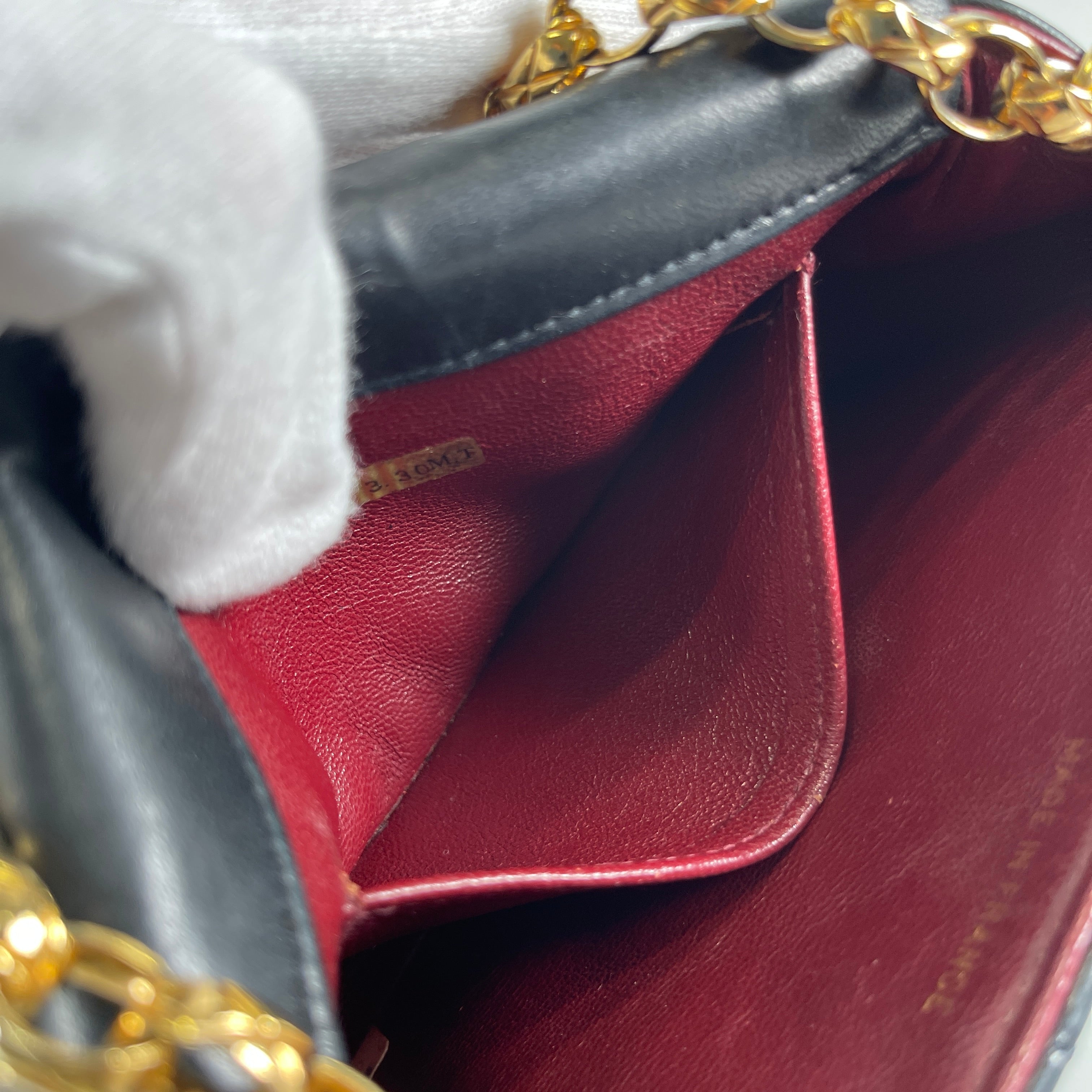 CHANEL Vintage Lambskin Matelasse Rope Chain Shoulder Bag