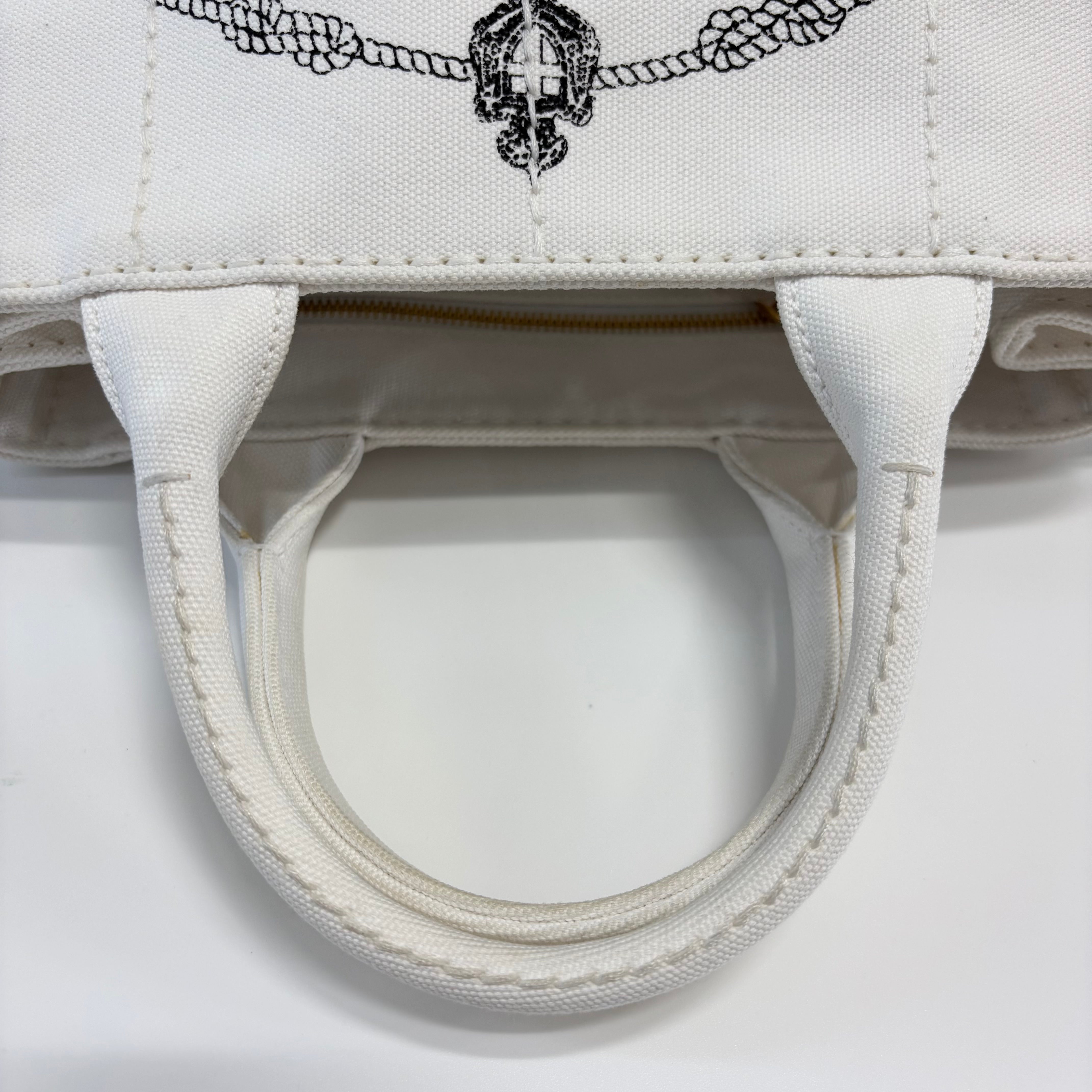 PRADA Canapa Medium Tote Bag Ivory