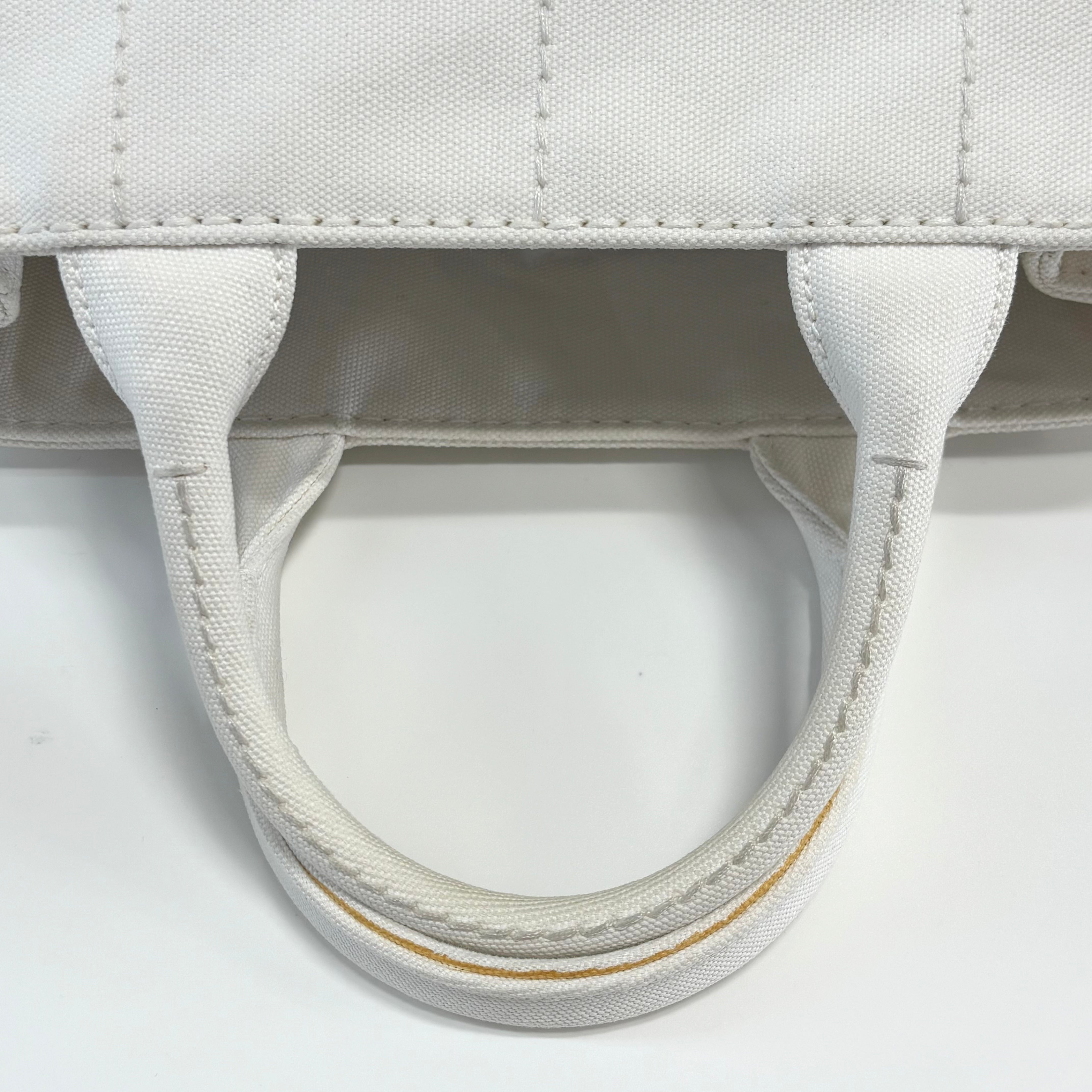 PRADA Canapa Medium Tote Bag Ivory