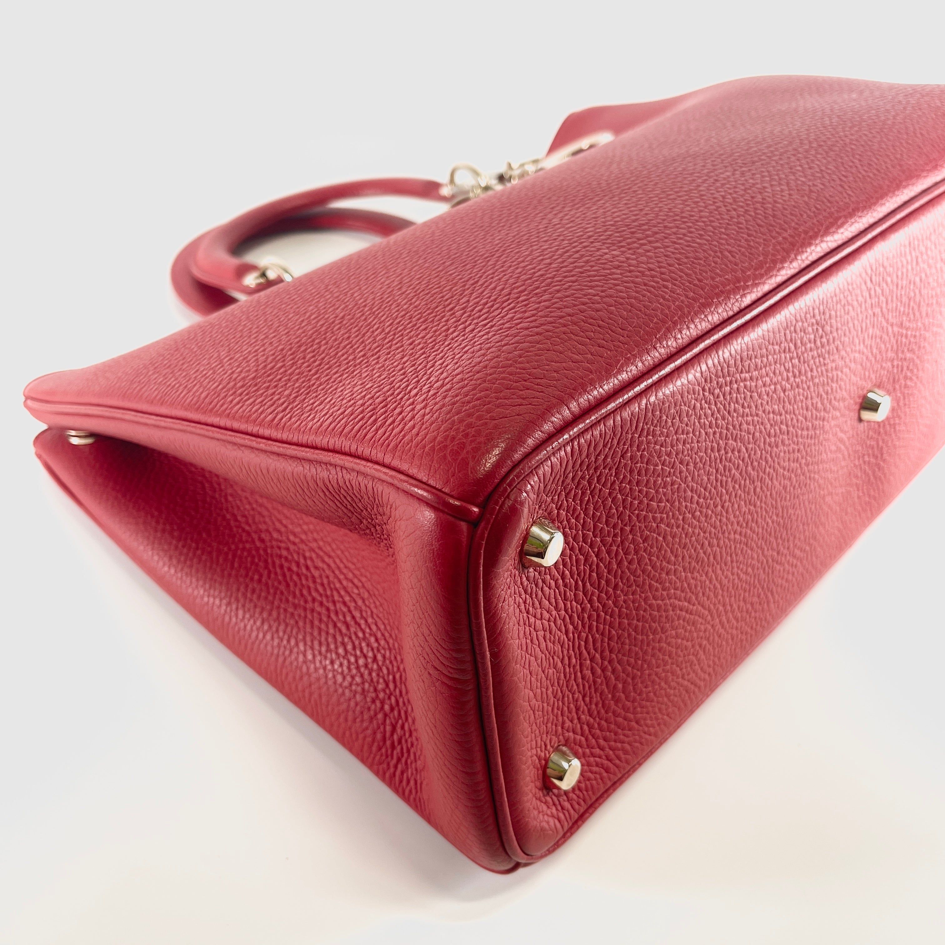 2606 secondhand CD Diorissimo leather 2WAY hand bag Red
